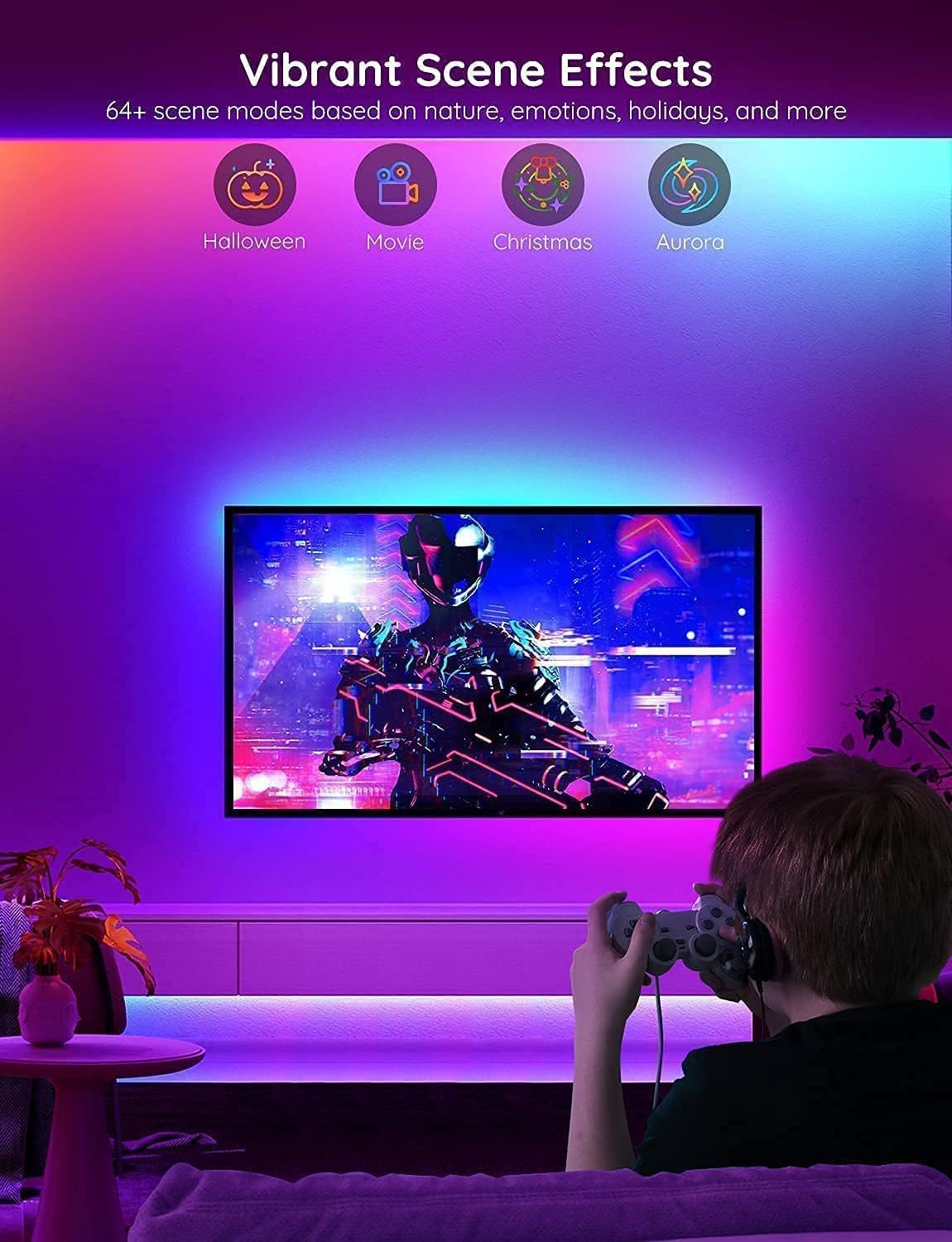 Govee 100ft RGBIC LED Strip Lights with Alexa and Google Assistant Control