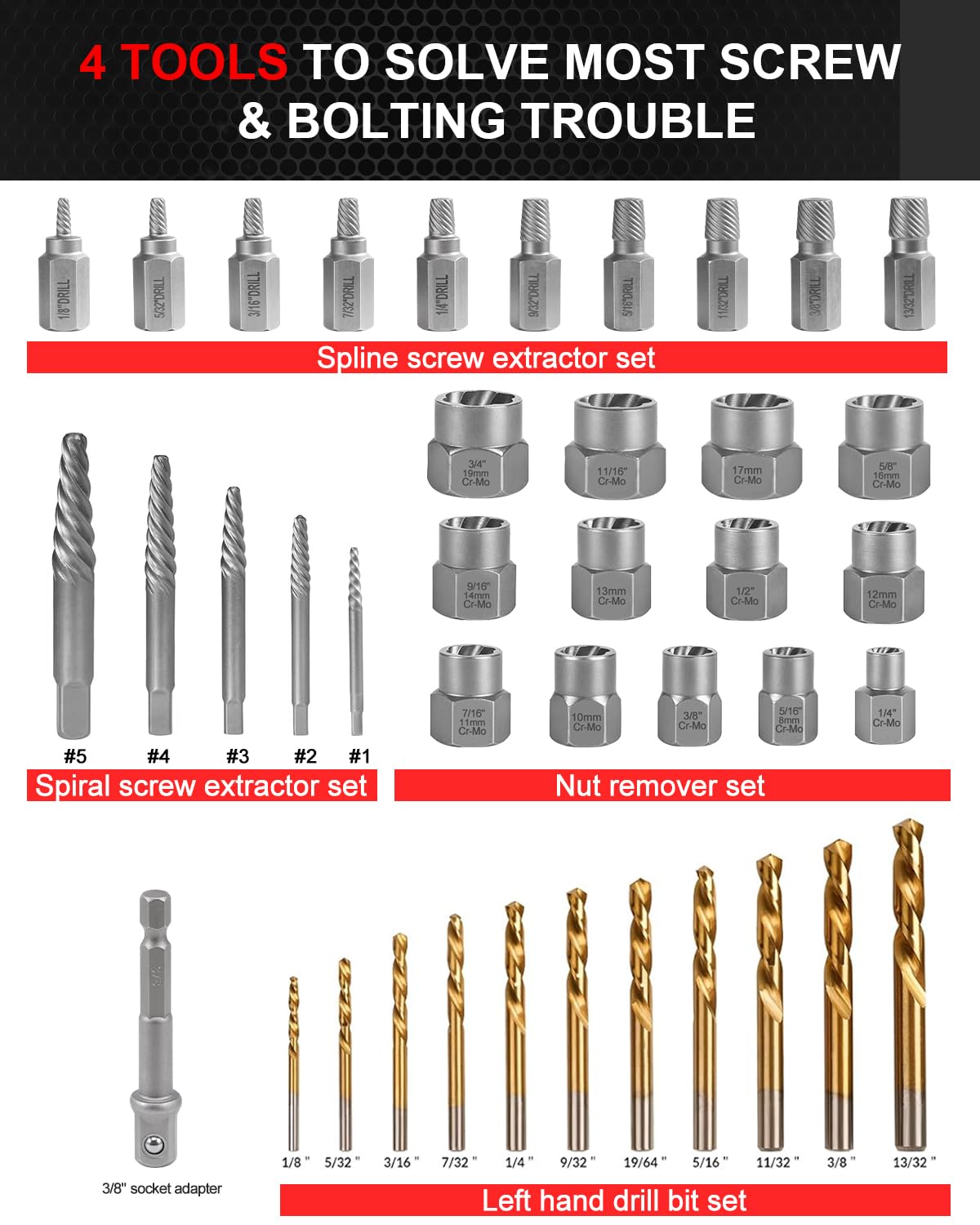 Kolvoii 39 PCS Screw Extractor Set
