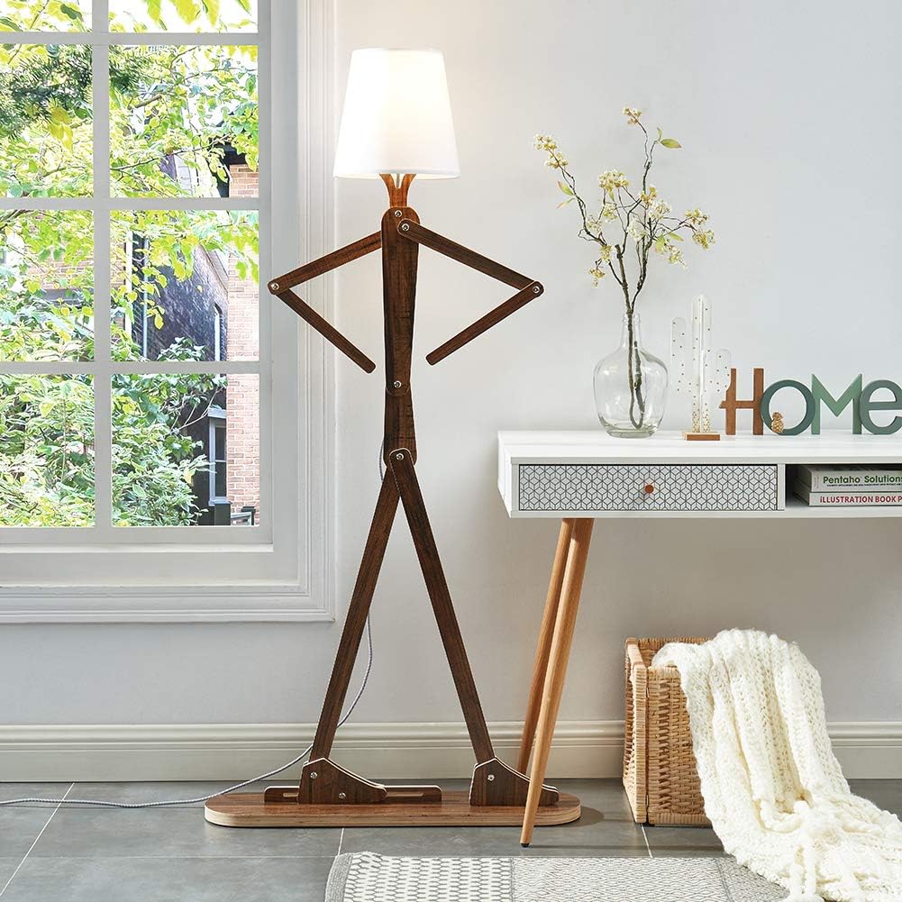 HROOME Cool Teak Floor Lamp with LED Bulb 1