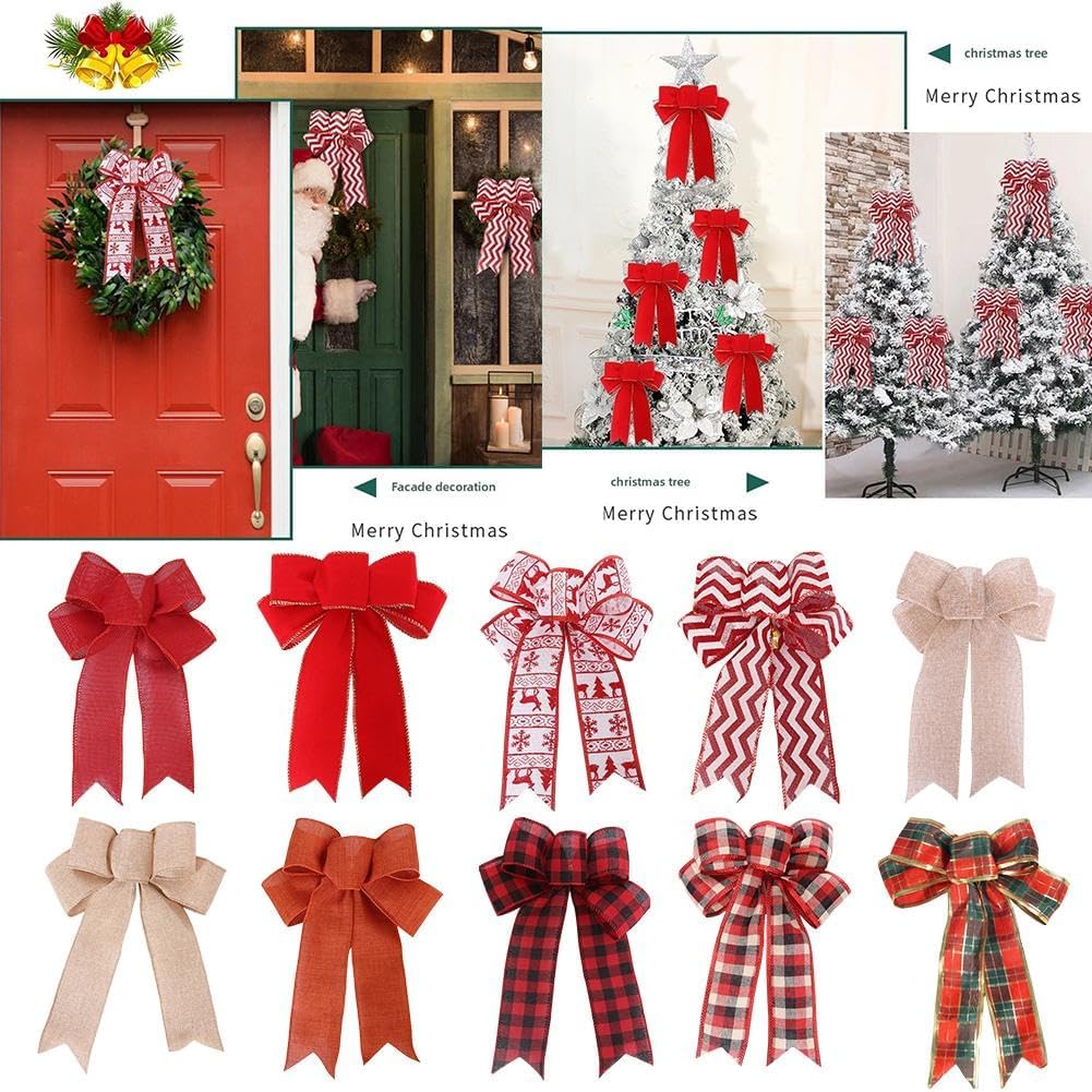 DIY Christmas Bows for Tree Wreath and Gift Wrapping