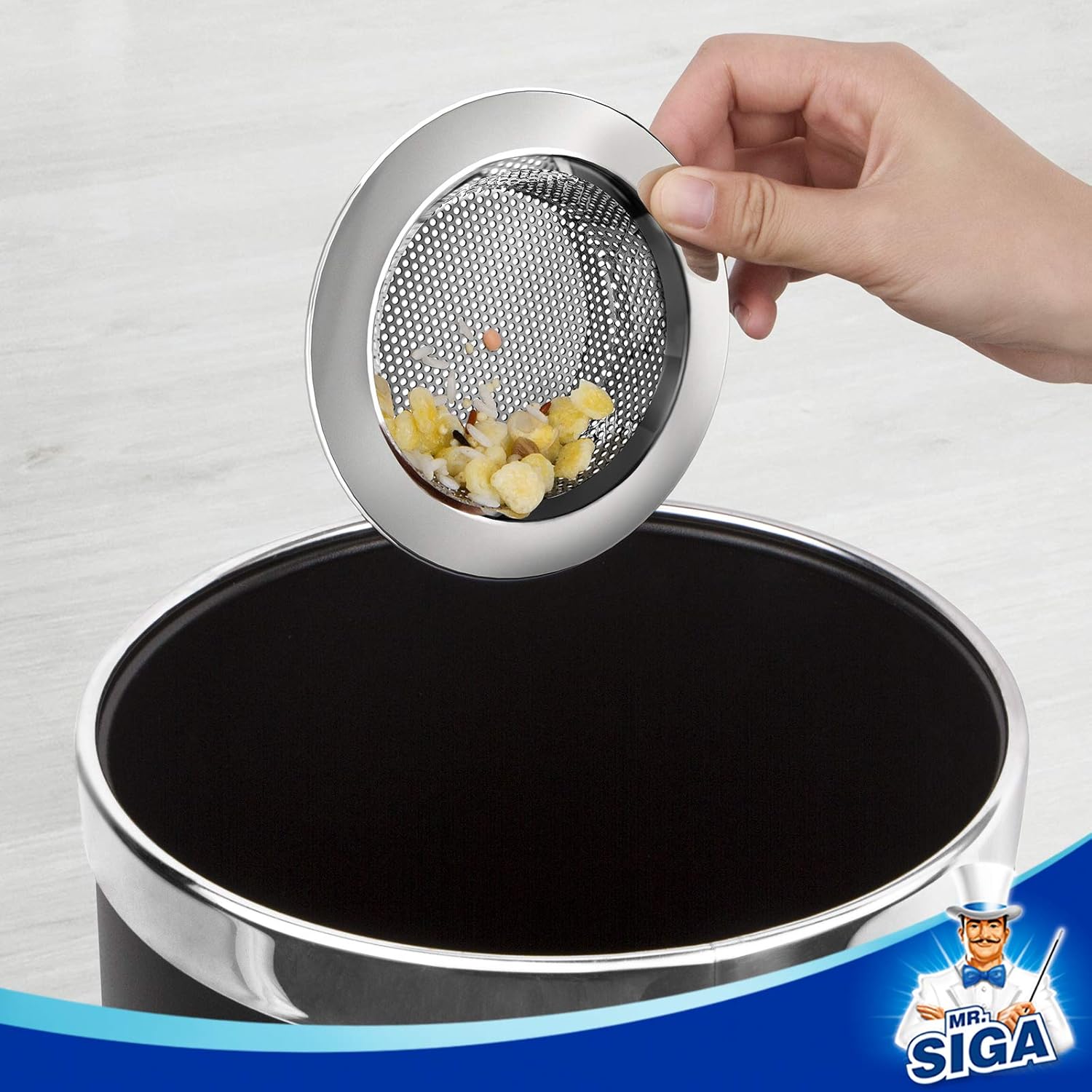 MRSIGA Pack of 3 Sink Strainers Stainless Steel 44 Inch Diameter