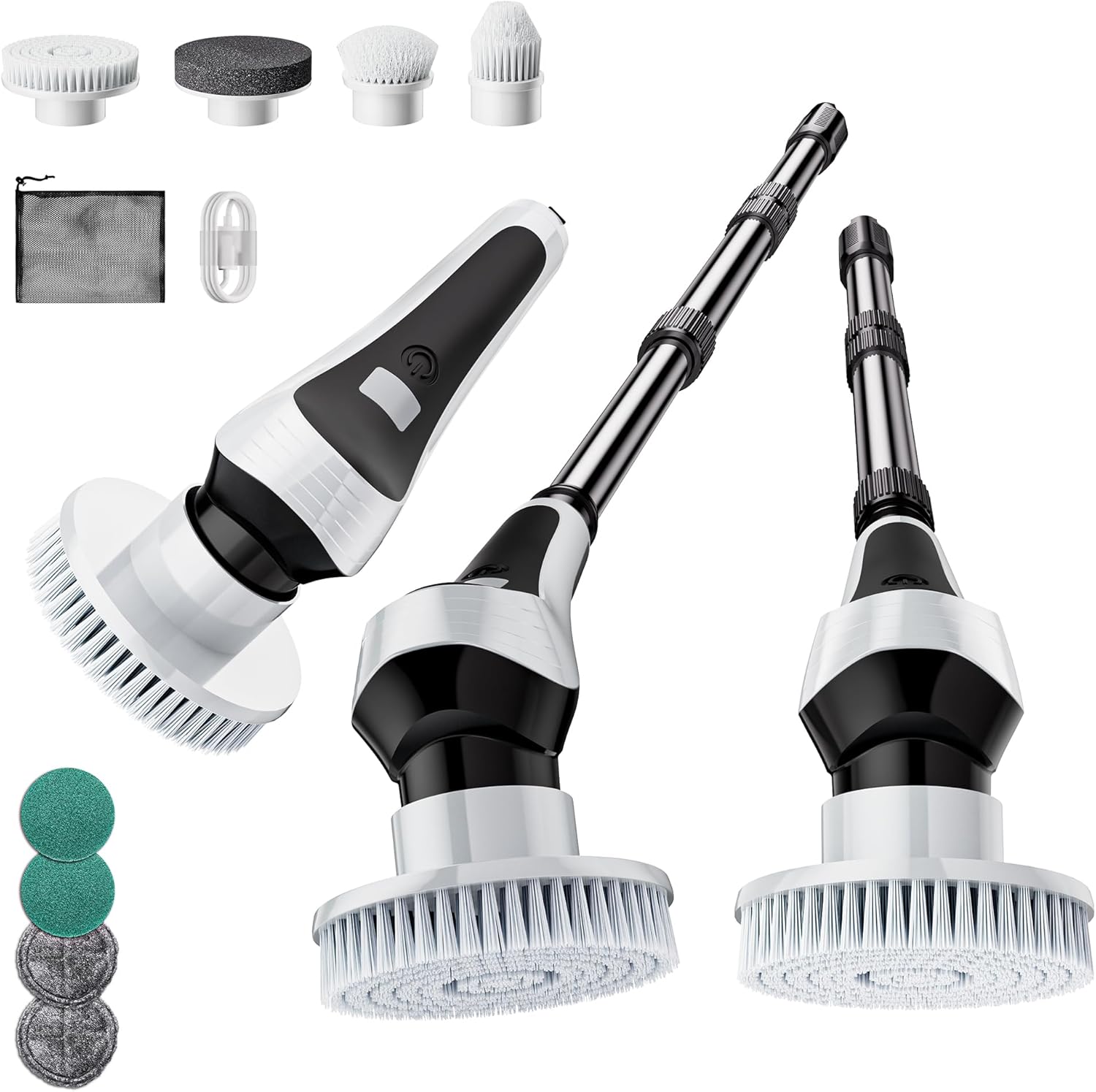 Cordless Electric Spin Scrubber with 8 Replaceable Heads