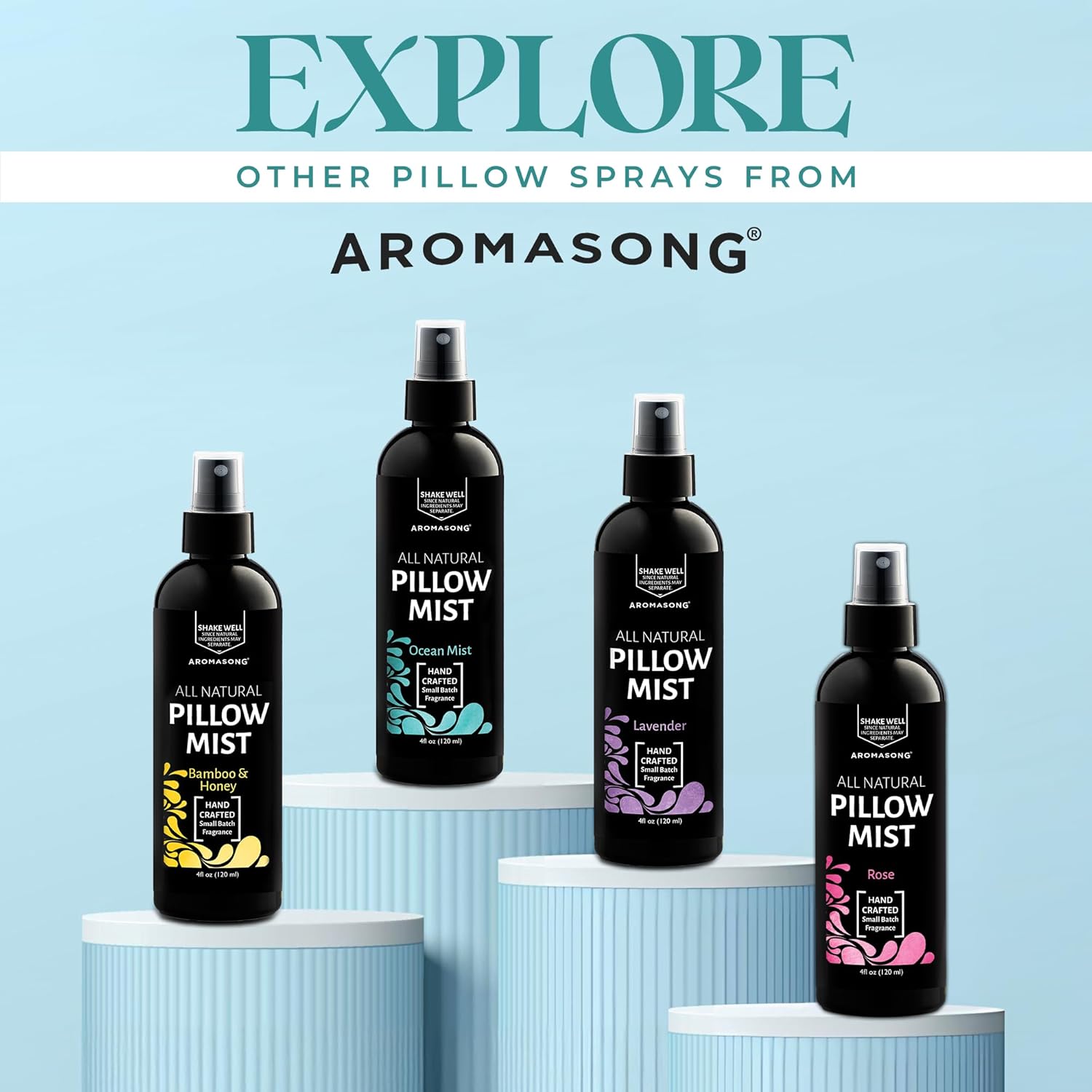 Aromasong Bamboo Honey Pillow Mist - Natural Sleep Spray for Deep Restful Slumber