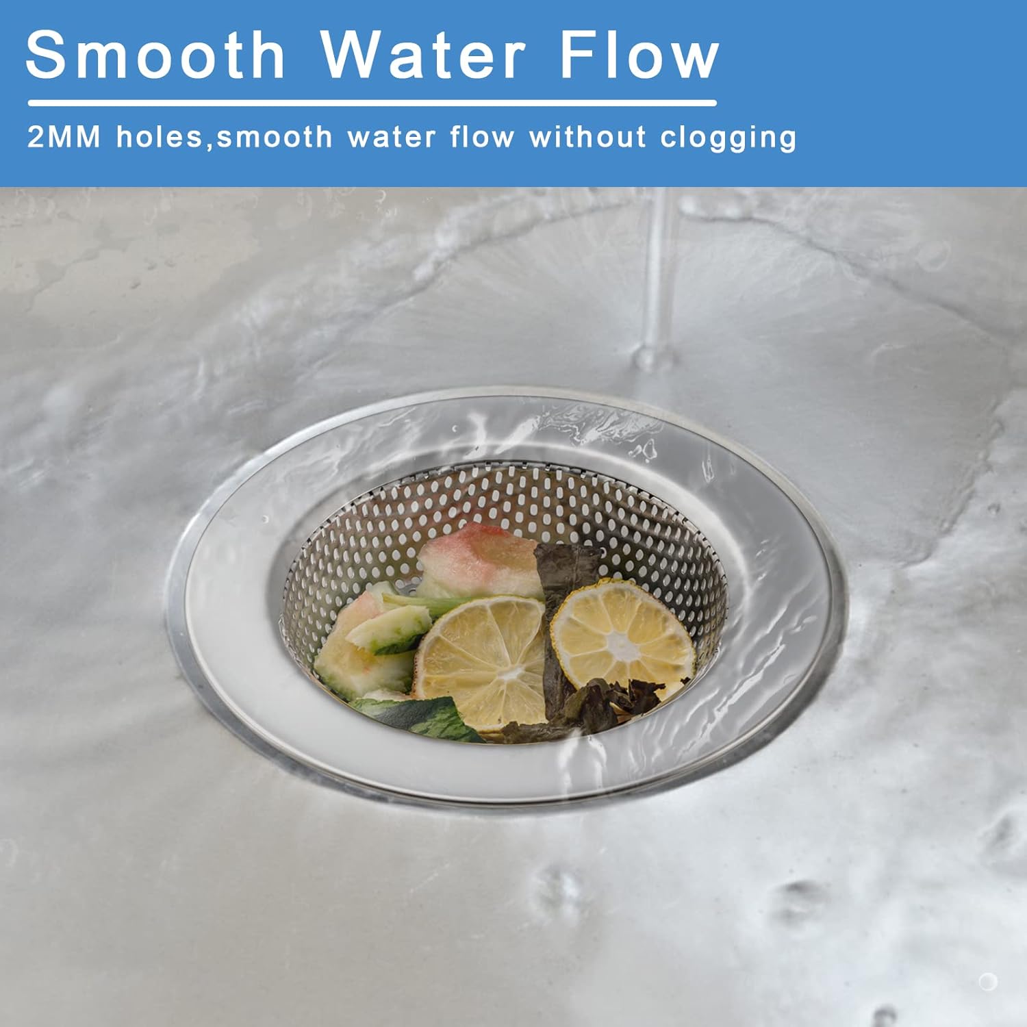 Honmein 2 Pcs Sink Strainer for 45 Inch Drain Basket