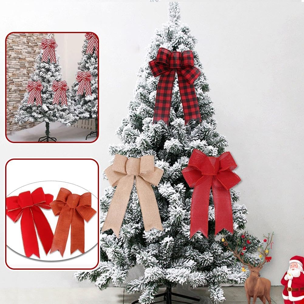 DIY Christmas Bows for Tree Wreath and Gift Wrapping