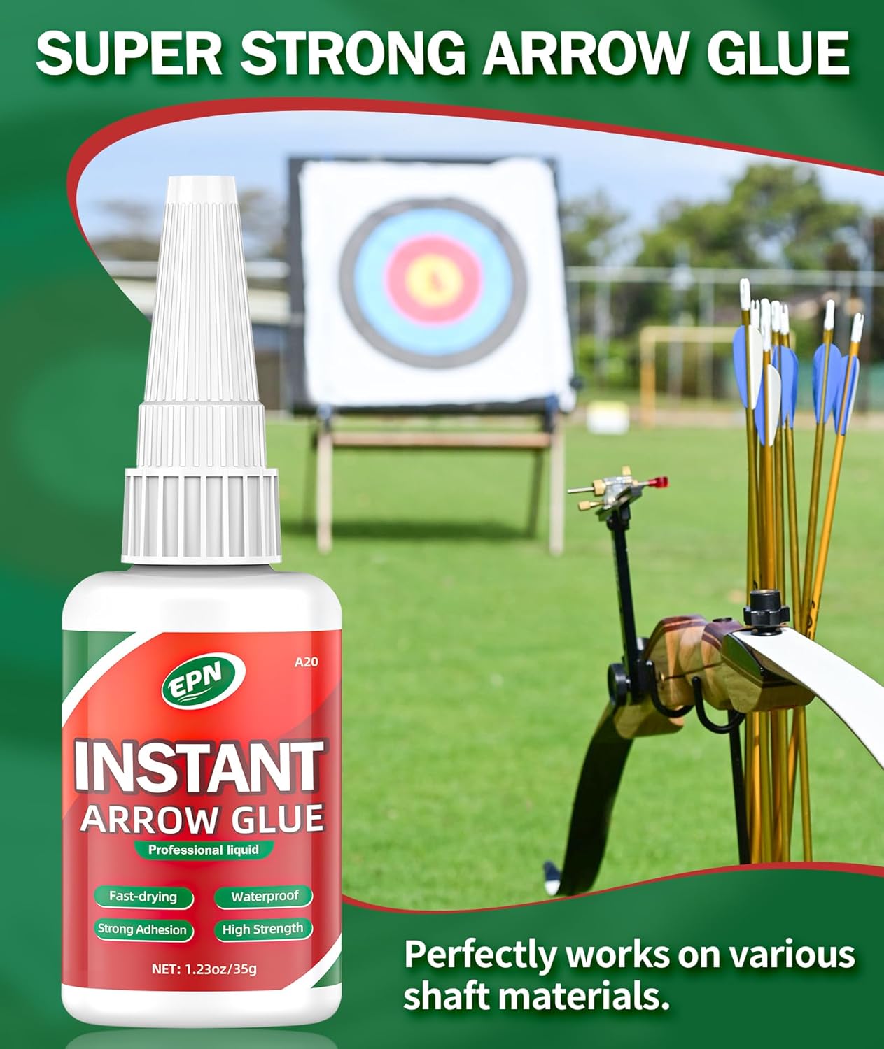 EPN Arrow Fletching Glue 35g Clear Bonding for Arrows