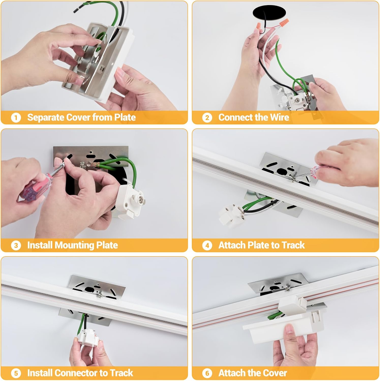 VANoopee H Track Floating Canopy Connector White 1