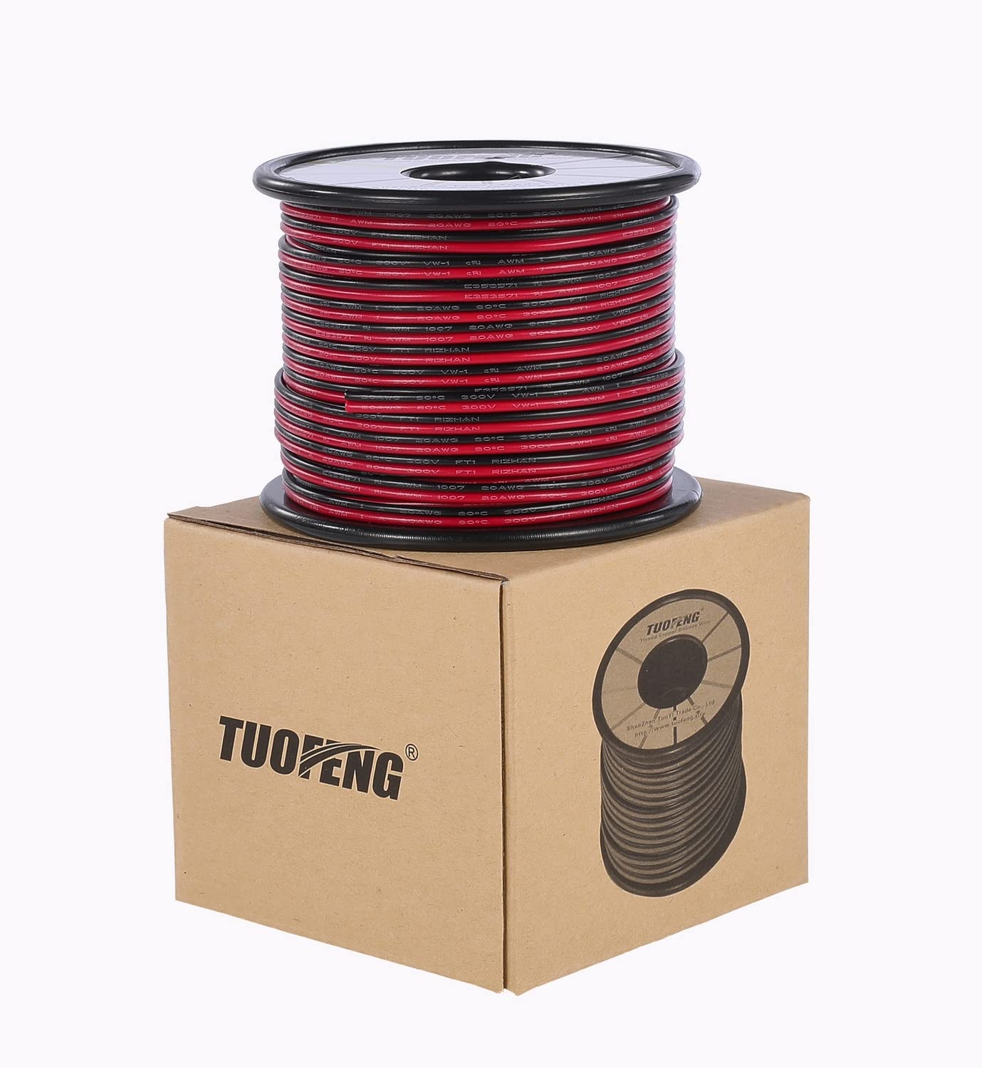22AWG LED Wire 100ft Red Black 12V 24V DC Extension Cable