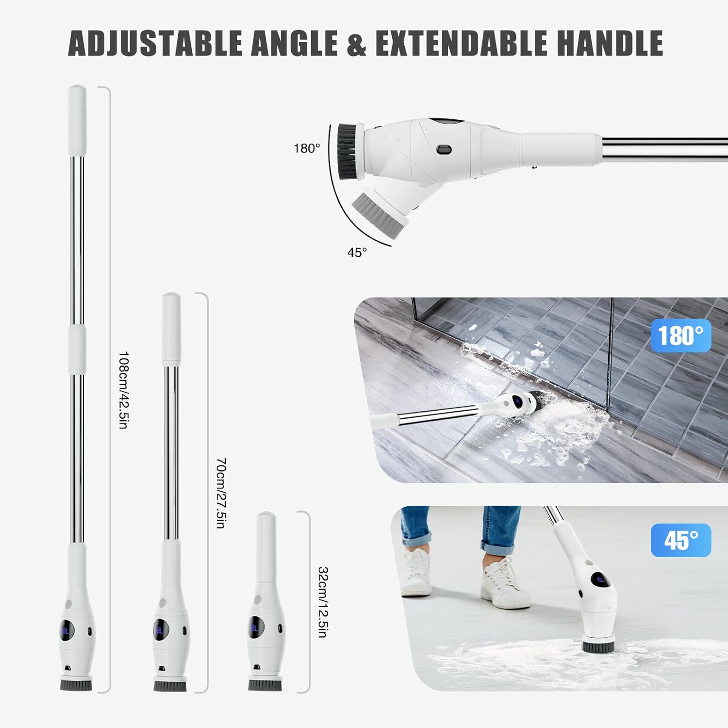 Untovei Cordless Electric Spin Scrubber with 7 Heads