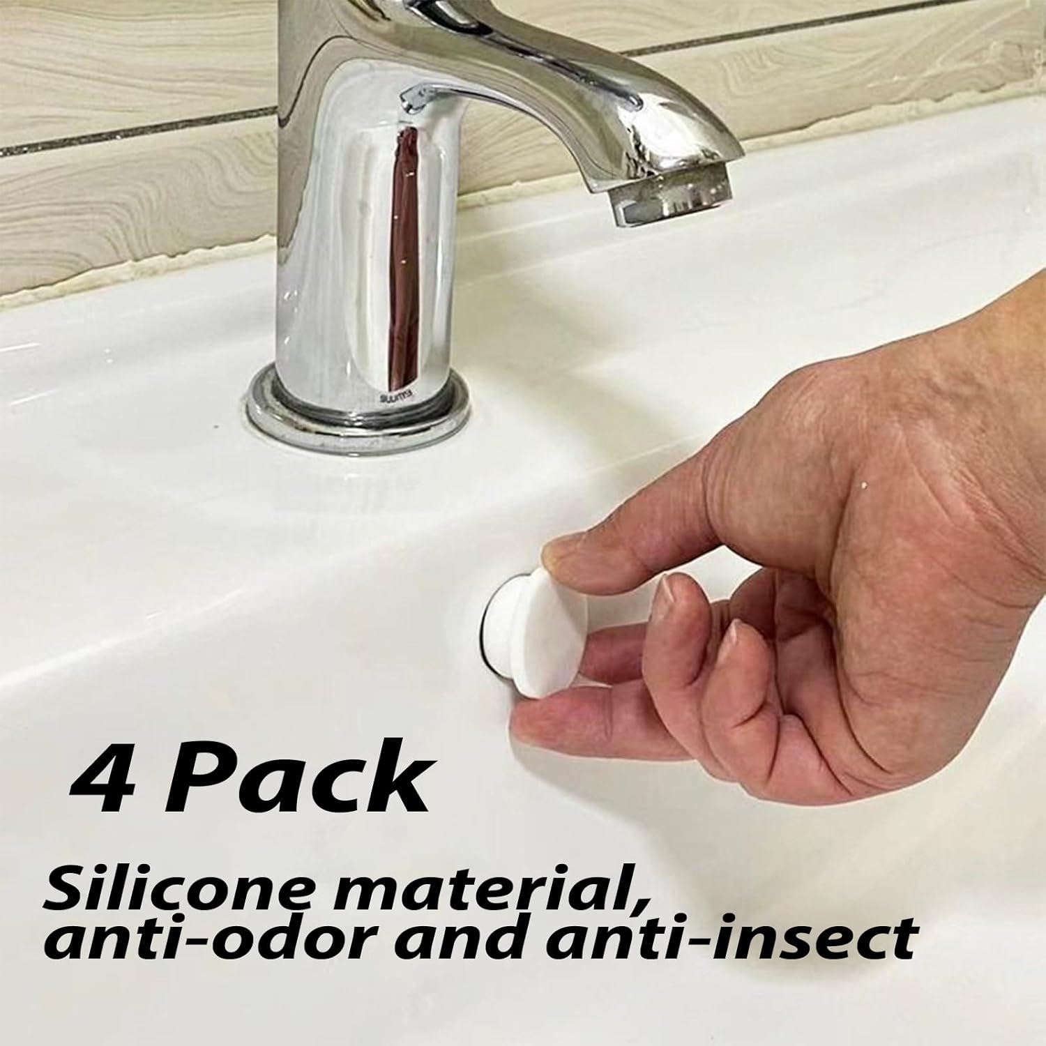 4 Pack Sink Overflow Hole Cover White
