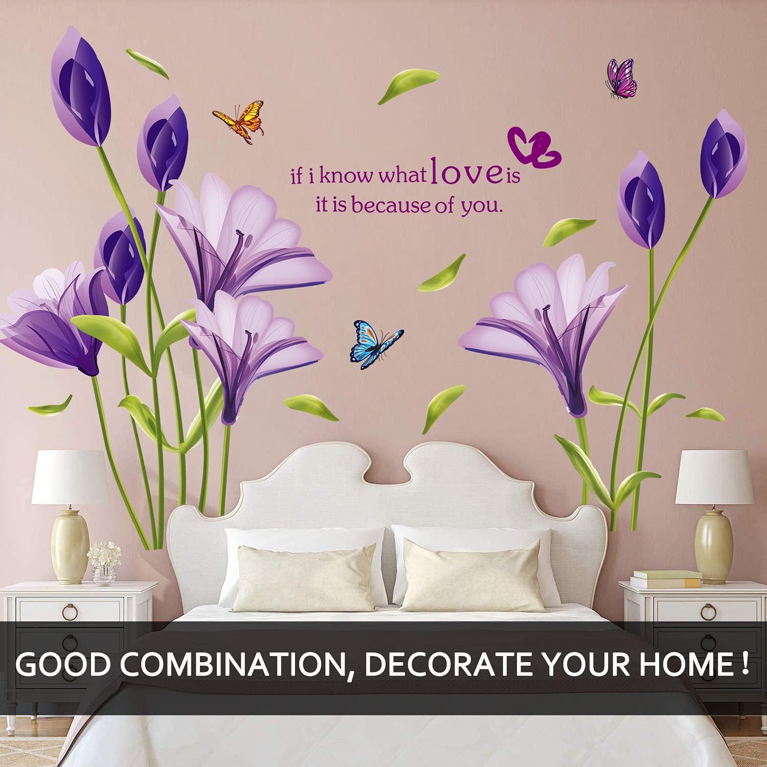 LiveGallery Lily Flower Wall Decals Purple