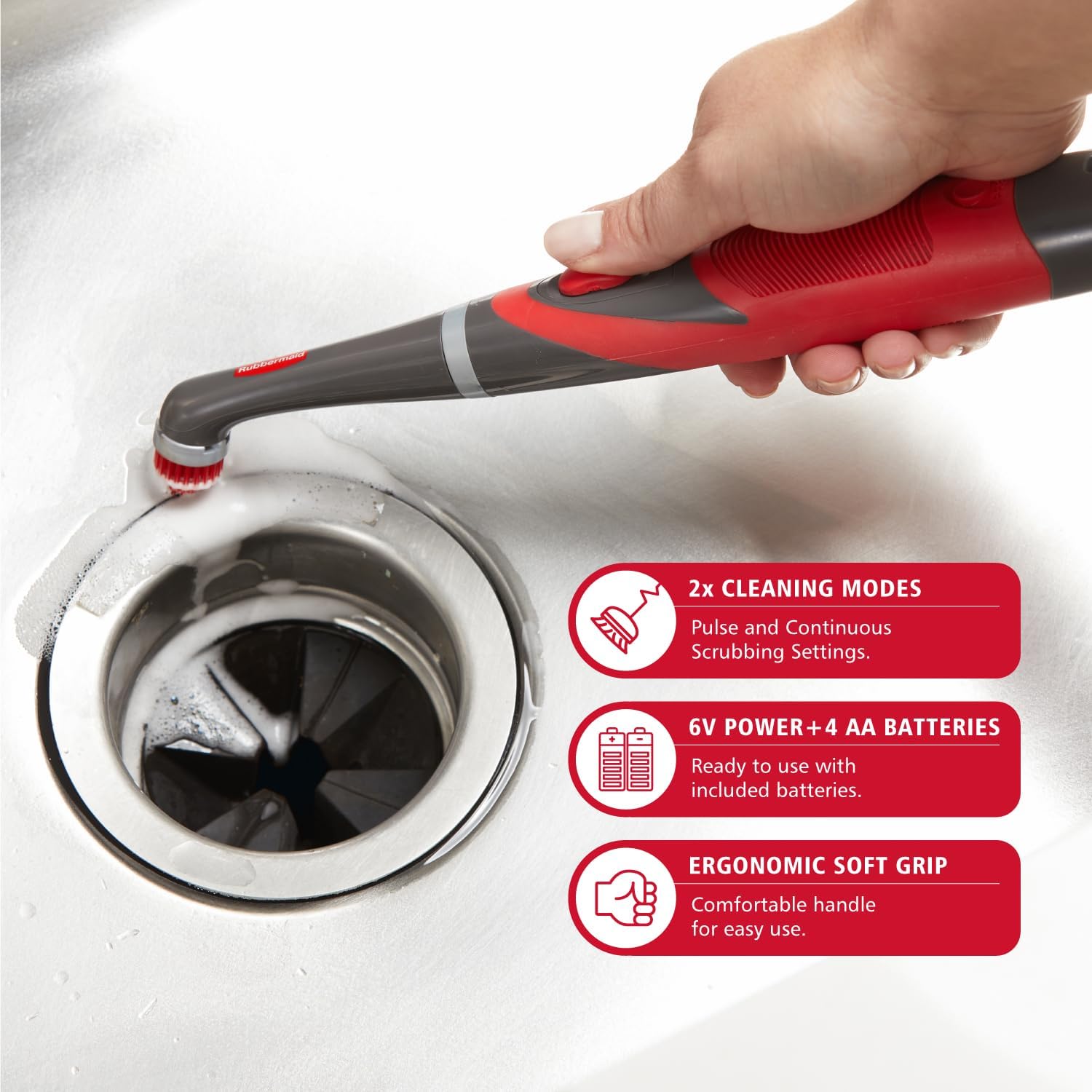 Rubbermaid Reveal Power Scrubber with Multi-Purpose Head