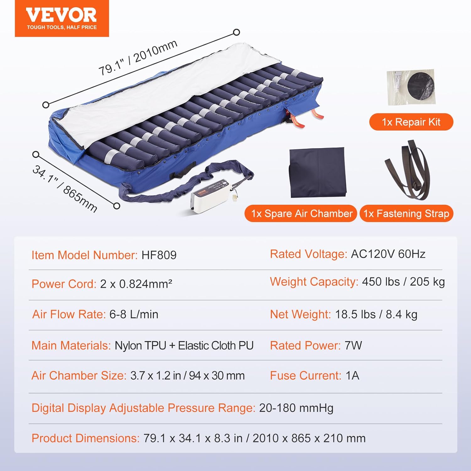 VEVOR Alternating Air Pressure Mattress with Electric Pump 1