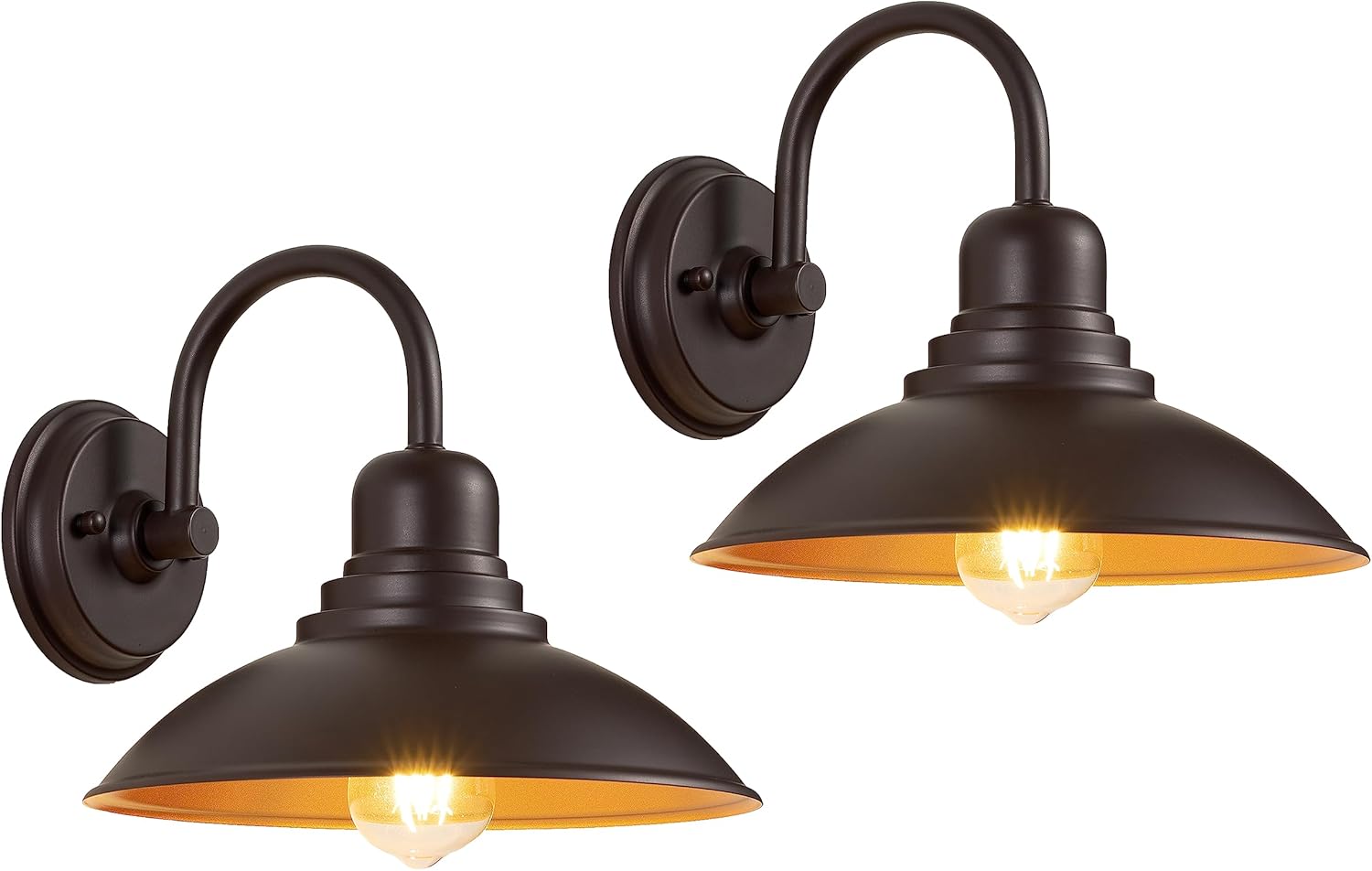 2 Pack Bronze Vanity Barn Lights for Home