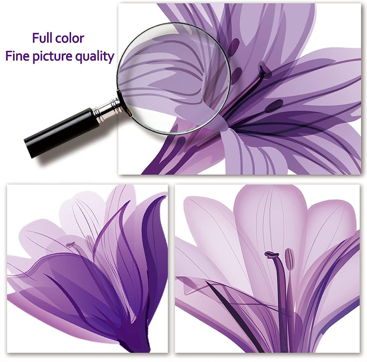 LiveGallery Lily Flower Wall Decals Purple