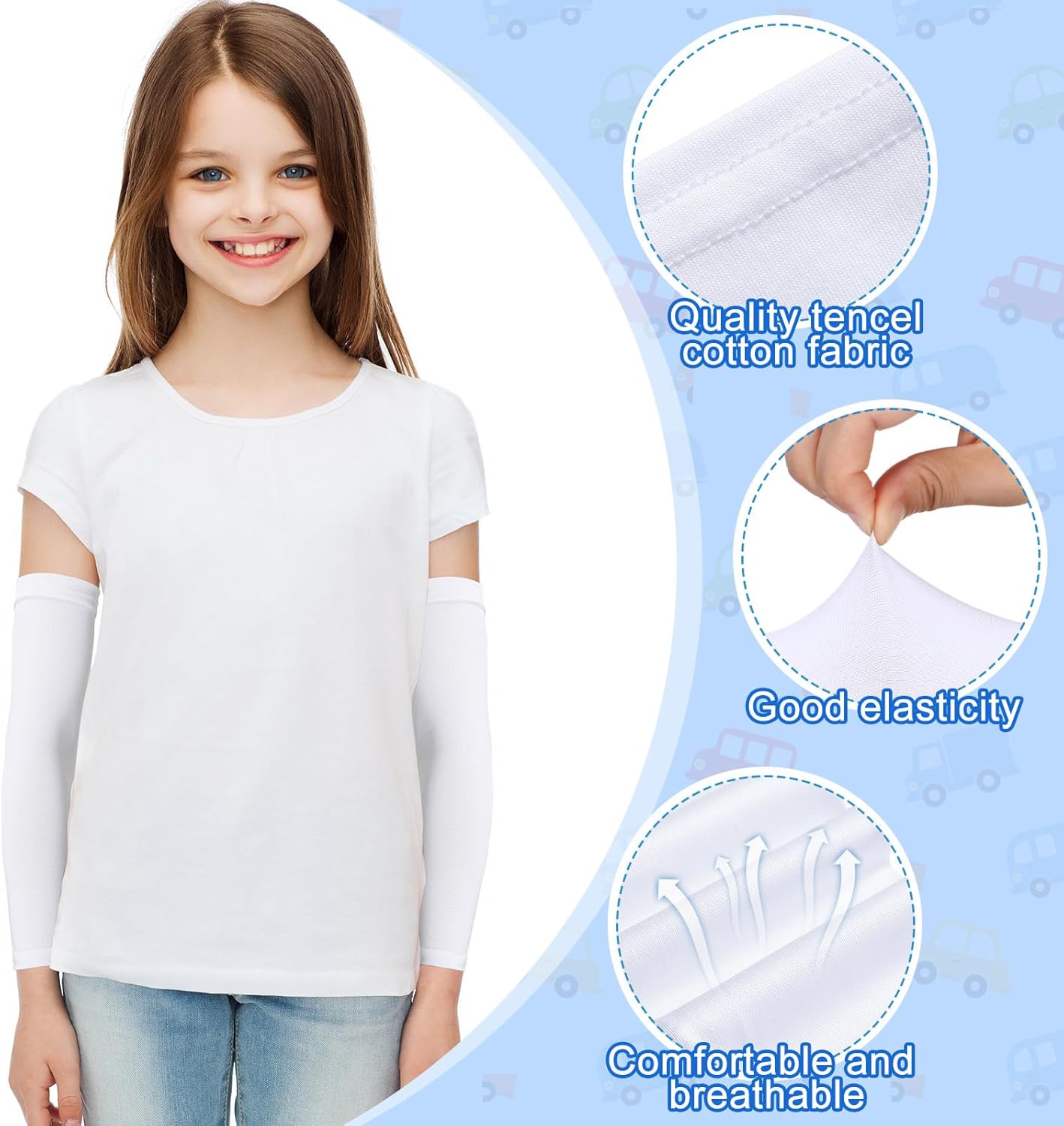 Eurzom 8 Pairs Eczema Protection Sleeves for Kids
