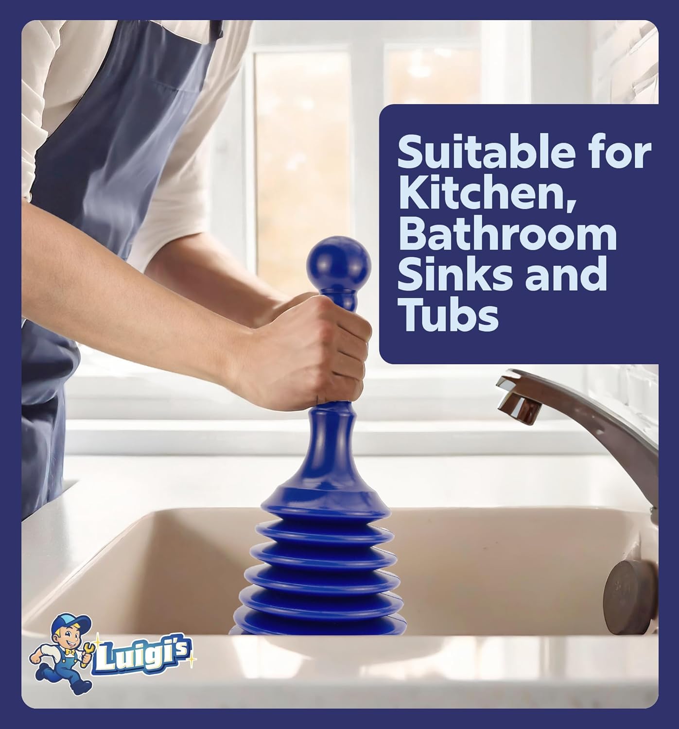 Luigis Sink and Drain Plunger - Small and Powerful