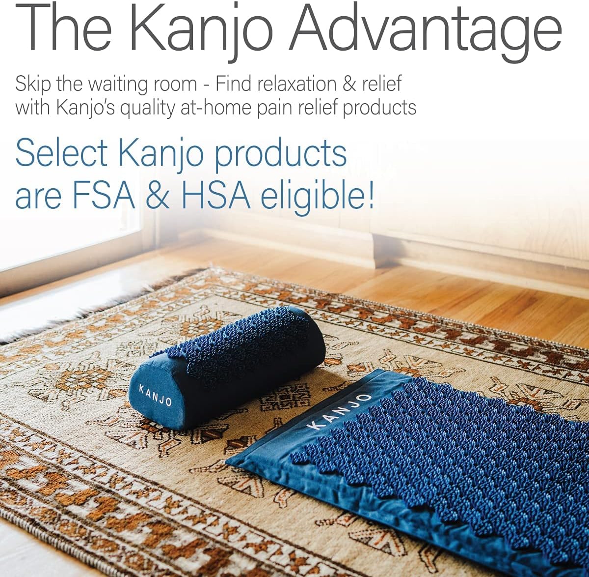 Kanjo Acupressure Mat Pillow Set for Back and Neck Pain Relief