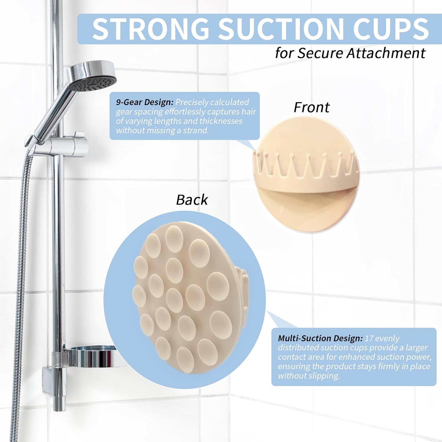 Steorra Wall Mounted Hair Catcher with 17 Suction Cups