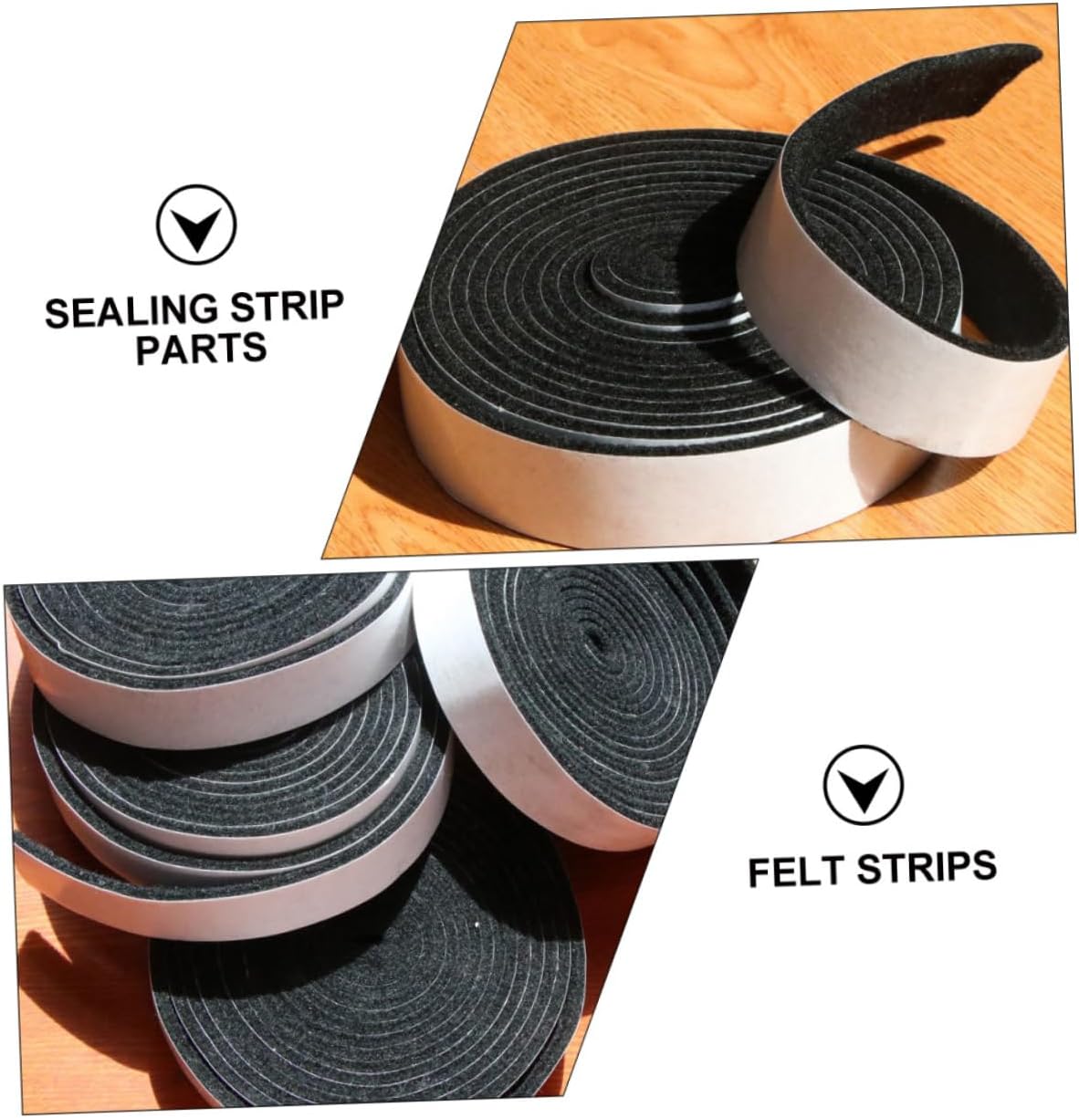 Veemoon 2pcs Self-Adhesive Felt Strips Door Masking