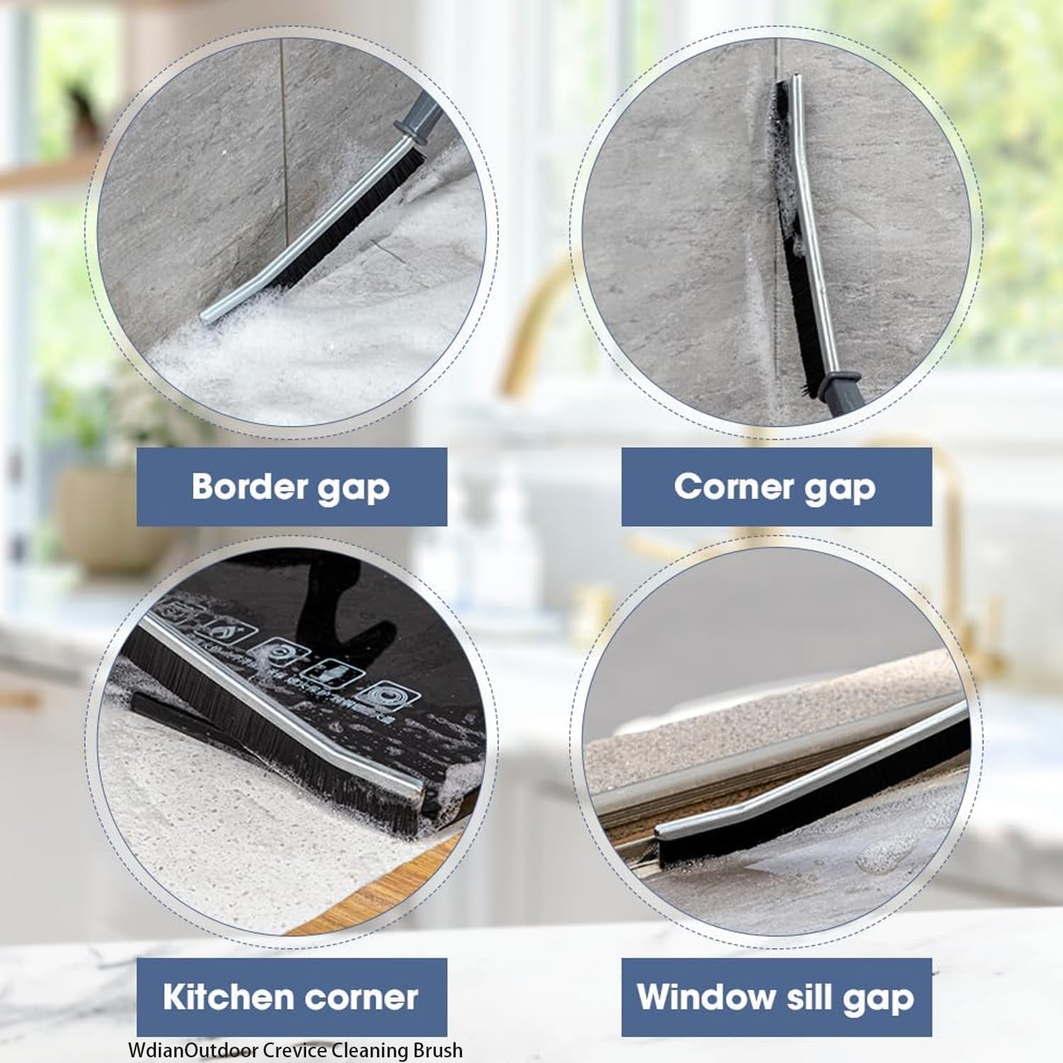 Wdianoutdoor Crevice Cleaning Brush Set 3 Pcs Slim Gap Tool