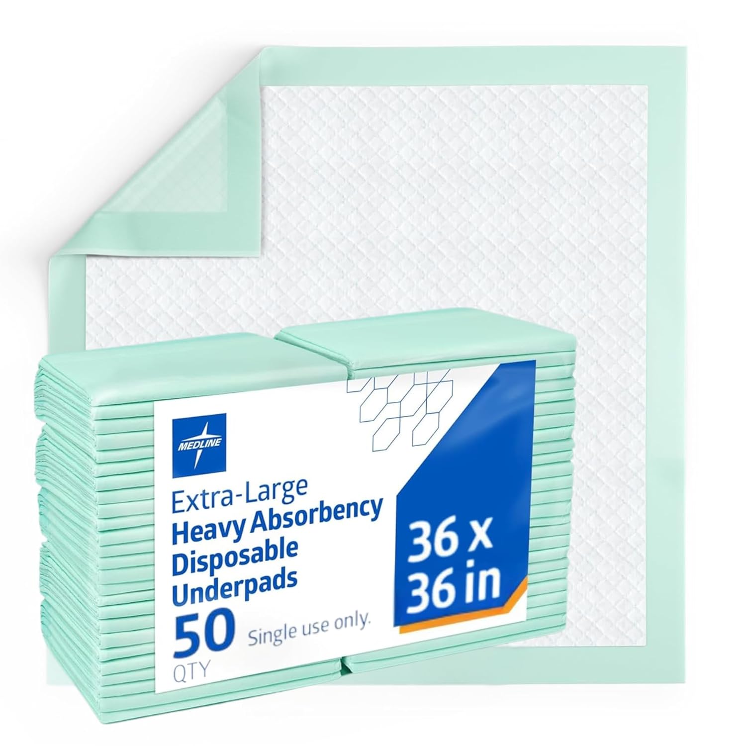 Medline Super Absorbent Underpad 36x36 50 Count