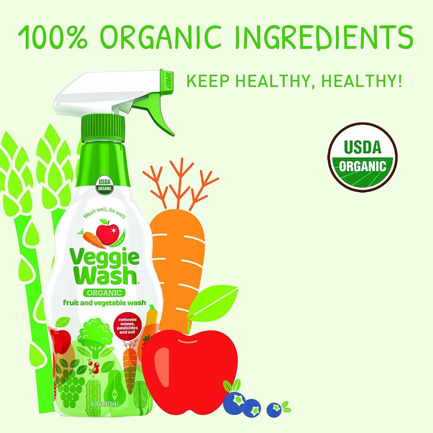 Veggie Wash Organic Fruit and Veggie Cleaner 16 Fl Oz Pack of 3