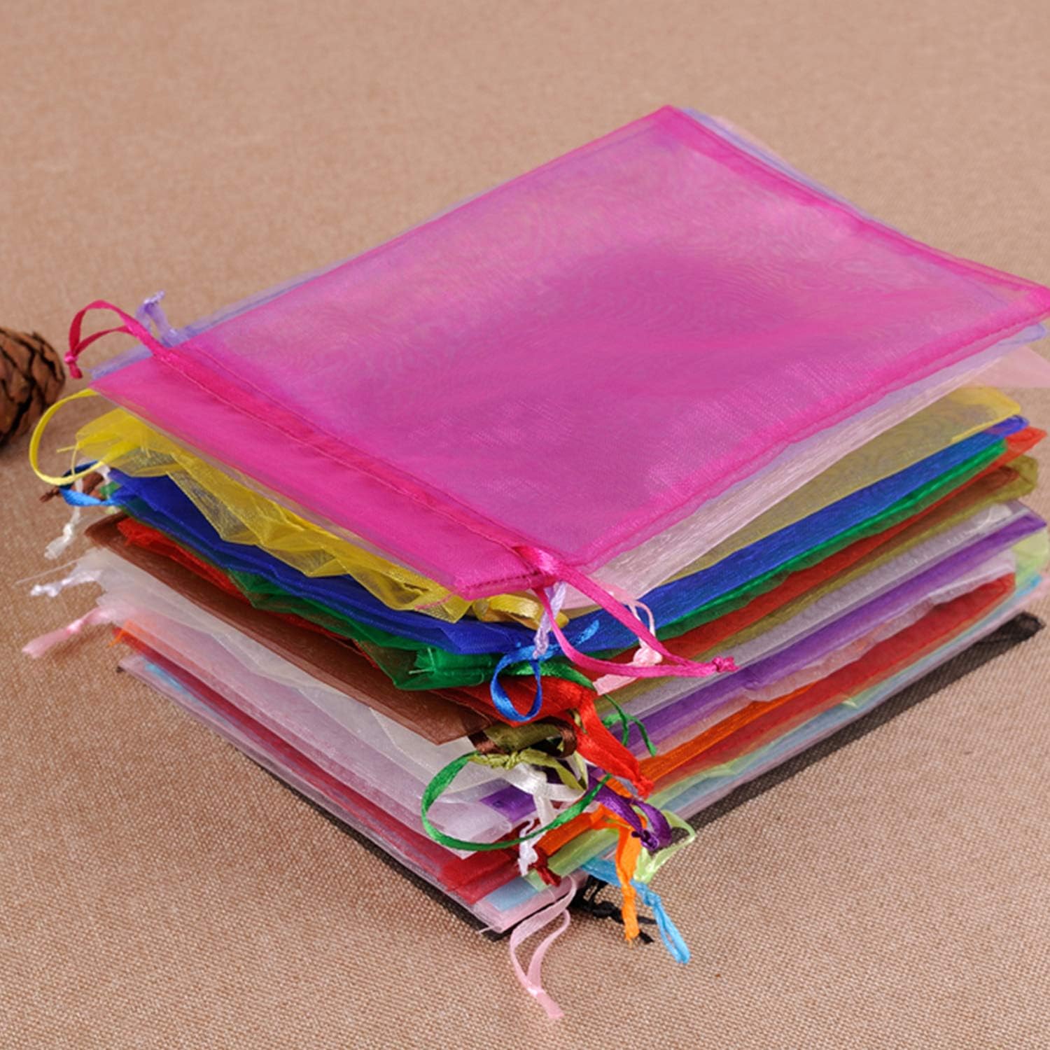 100pc 4x6 Inch Mixed Color Gift Wrap Bags