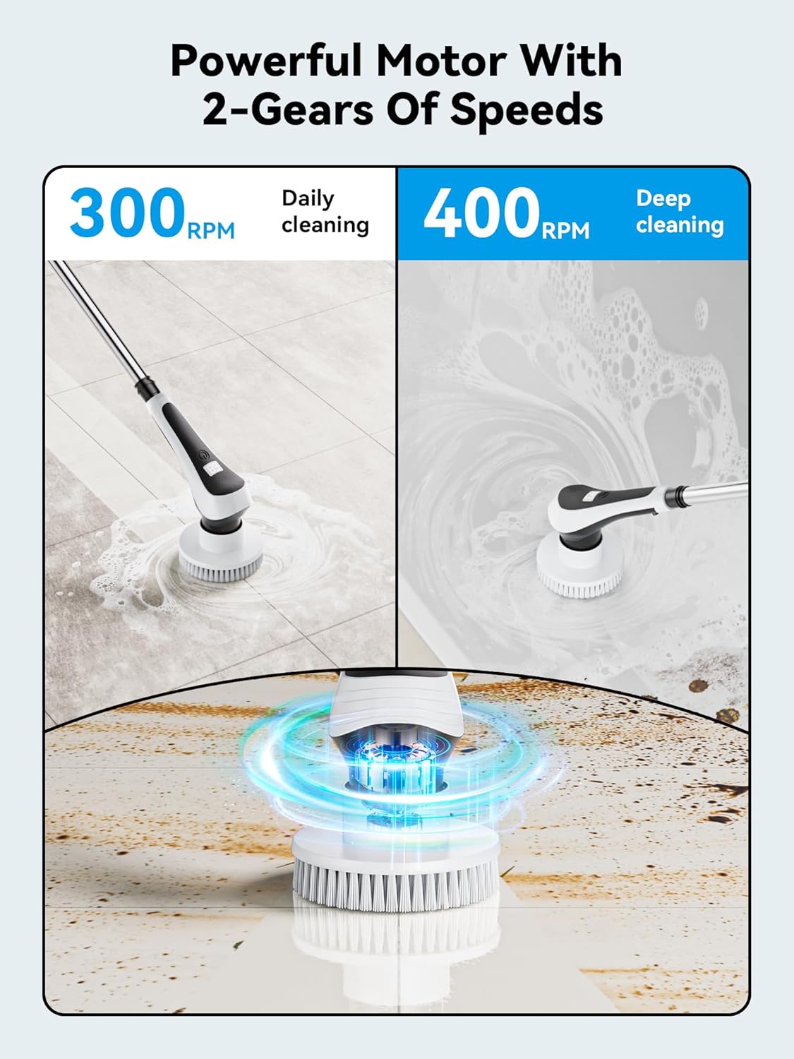 Cordless Electric Spin Scrubber with 8 Replaceable Heads