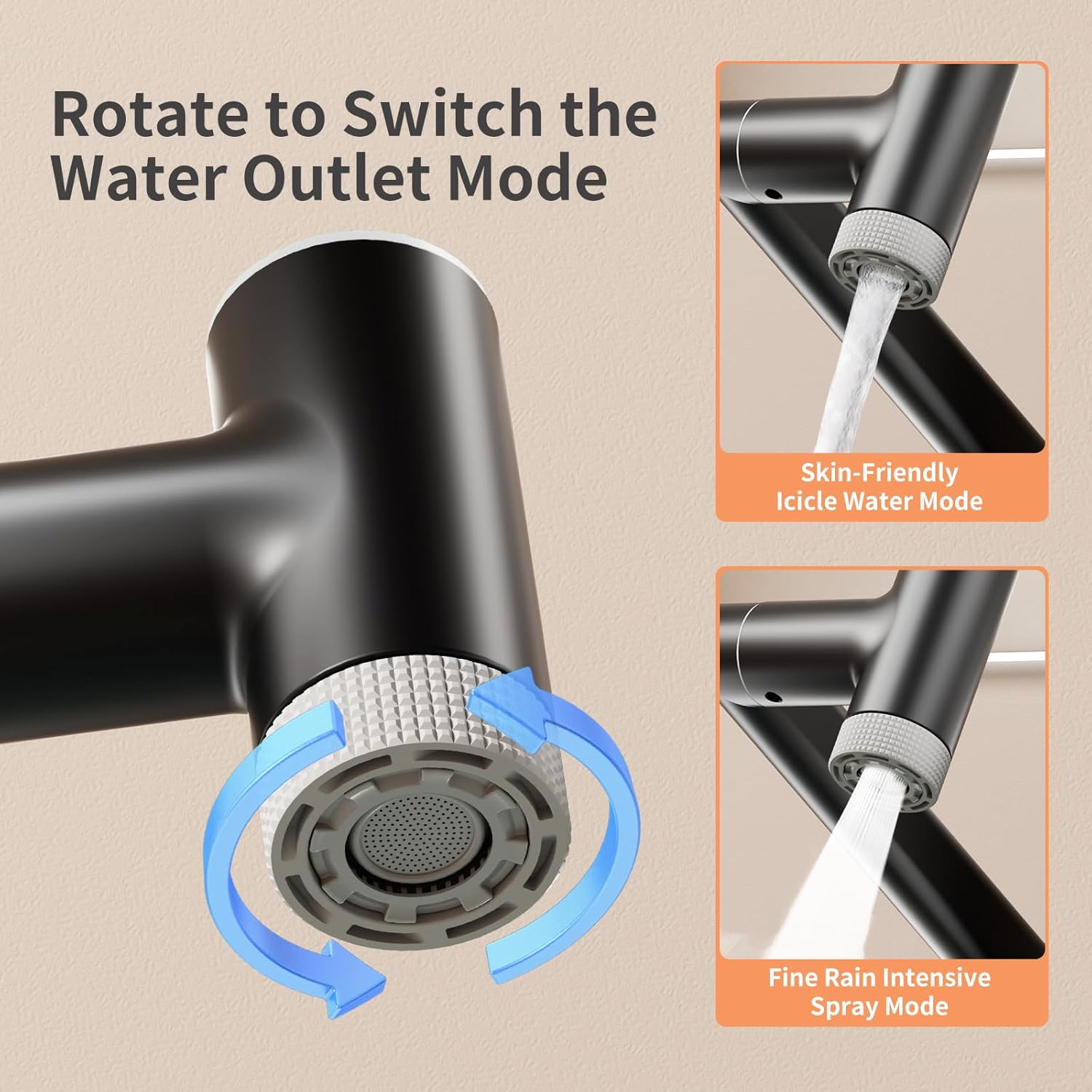 SINGSUO High Pressure Shower Head 1080 Rotatable Faucet Set