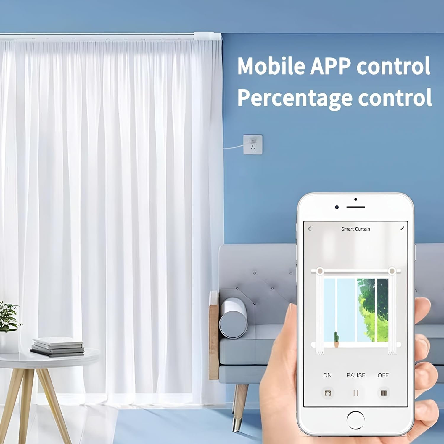Smart Curtain Track System with Mini Wifi Motor