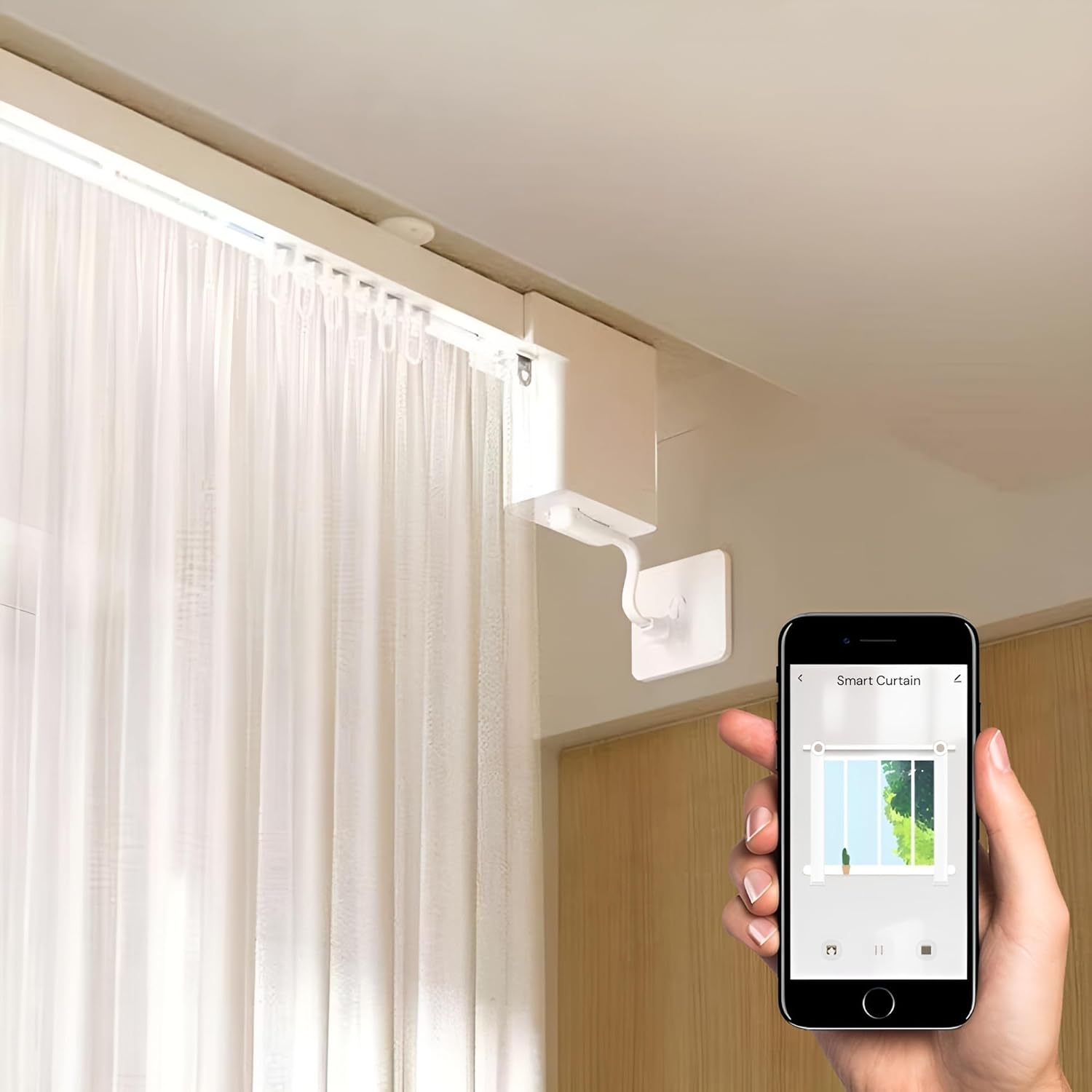 Smart Curtain Track System with Mini Wifi Motor