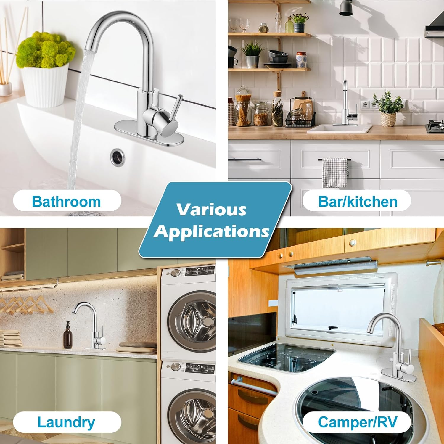 Midanya Single Handle Wet Bar Sink Faucet with Swivel Spout and Deck Plate