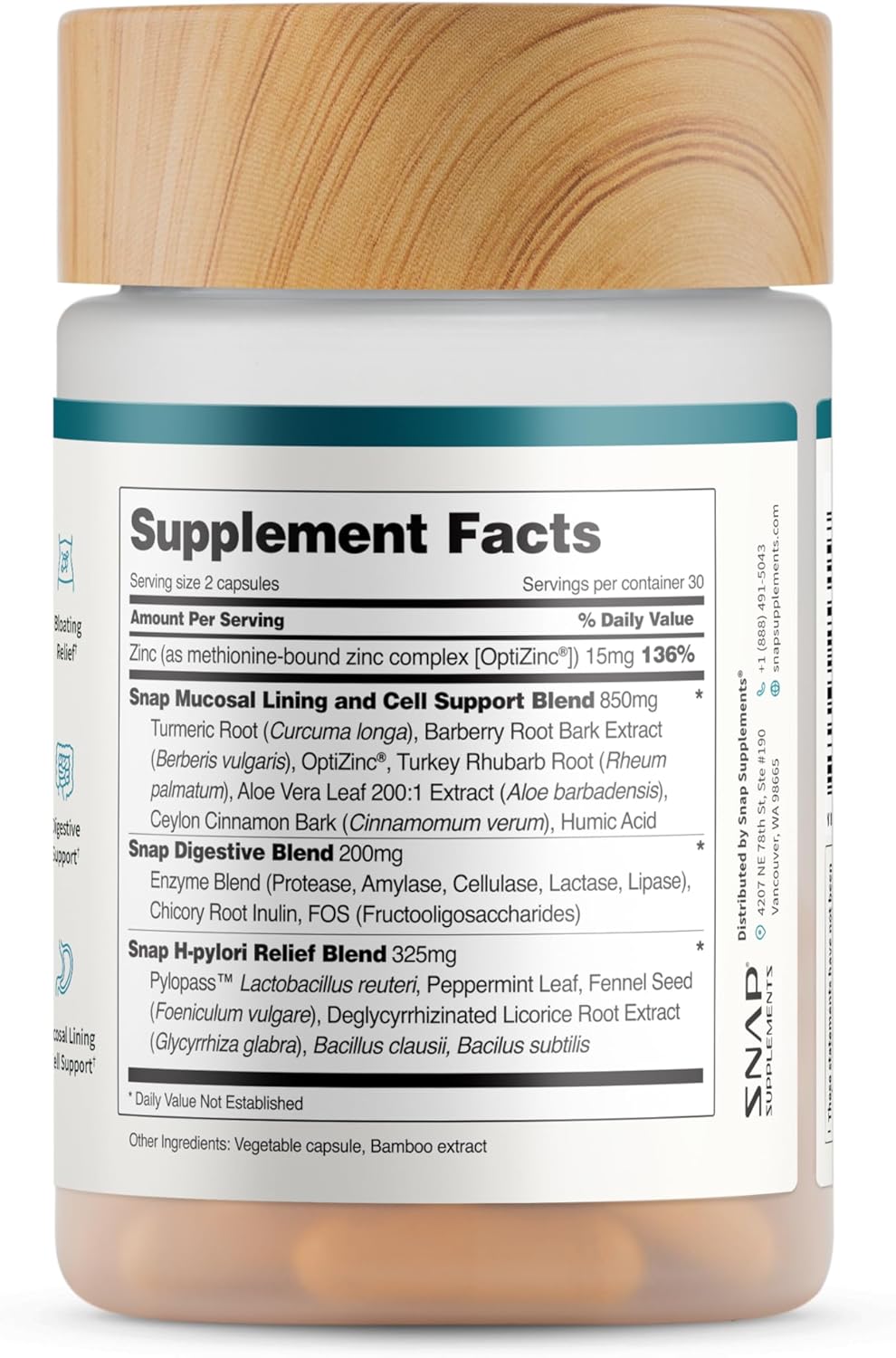 Snap Supplements Gut Health 60 Capsules for Men and Women