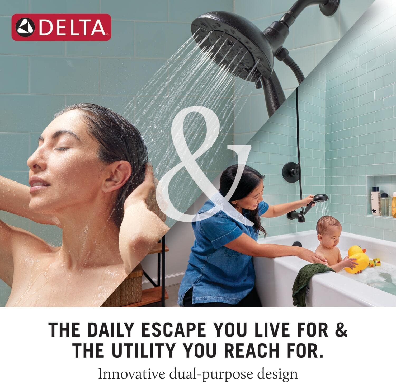Delta In2ition 2-in-1 Black Shower Head with Handheld