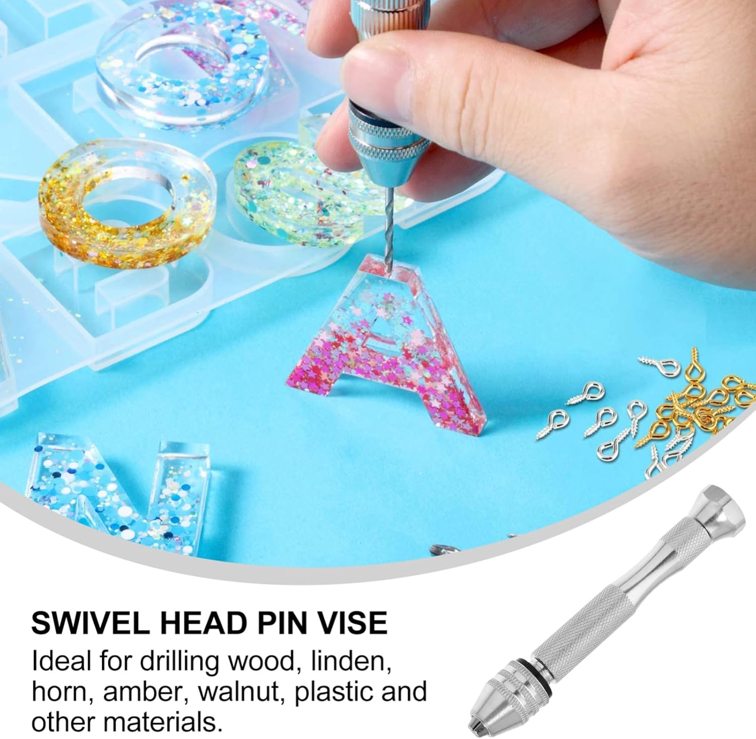 OSALADI Swivel Head Pin Vise with Keyless Chuck for Precision Drilling