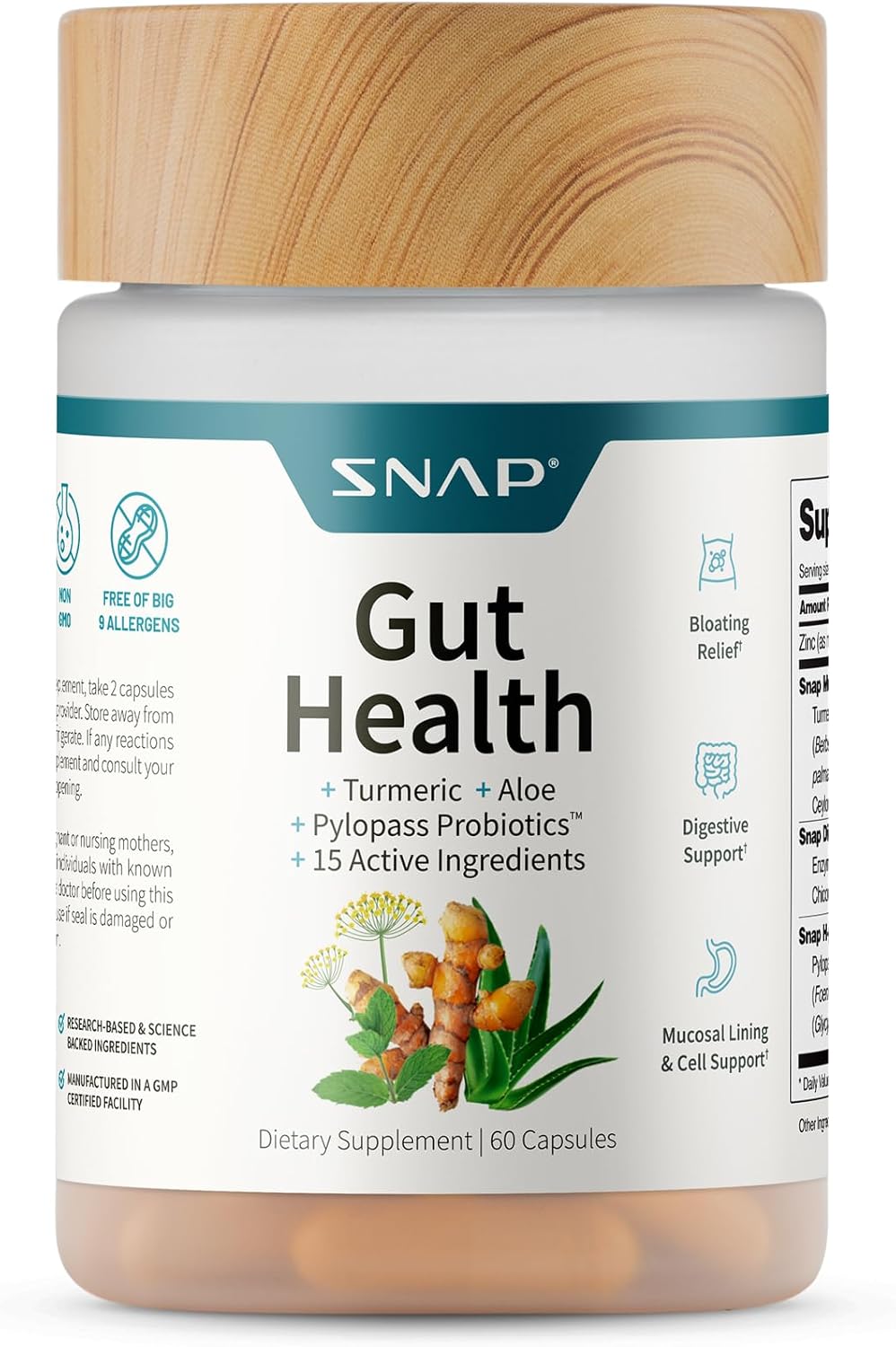 Snap Supplements Gut Health 60 Capsules for Men and Women