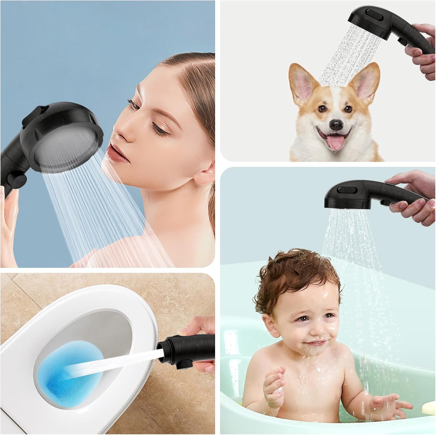 SINGSUO High Pressure Shower Head 1080 Rotatable Faucet Set