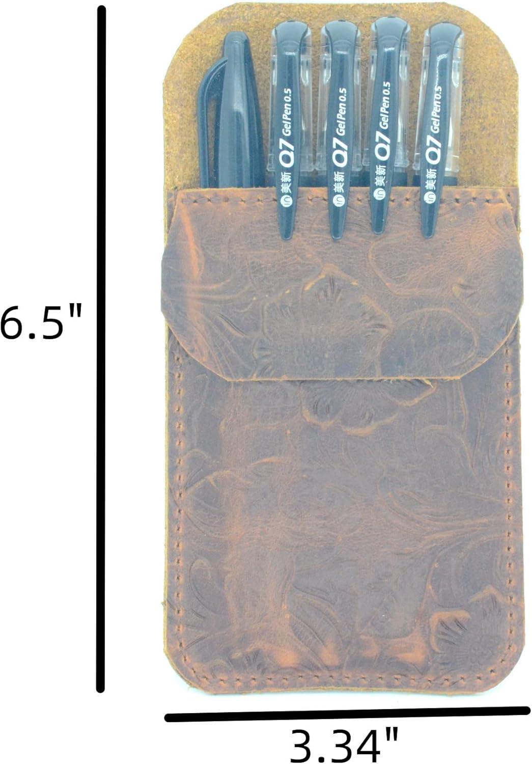 JJNUSA Leather EDC Pocket Slip - Knife Sleeve Pen Holder