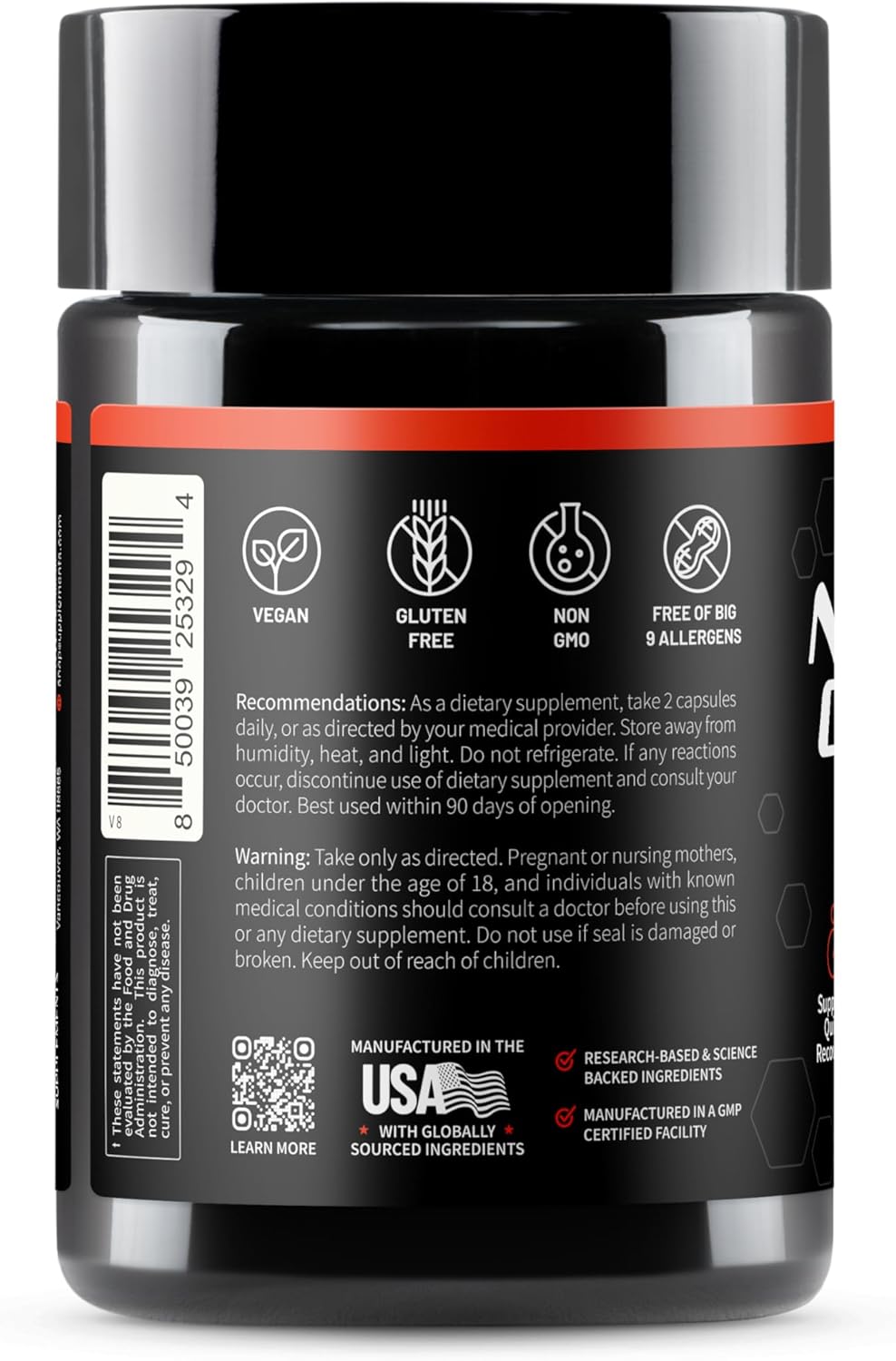 Snap Supplements Nitric Oxide Booster 60 Capsules