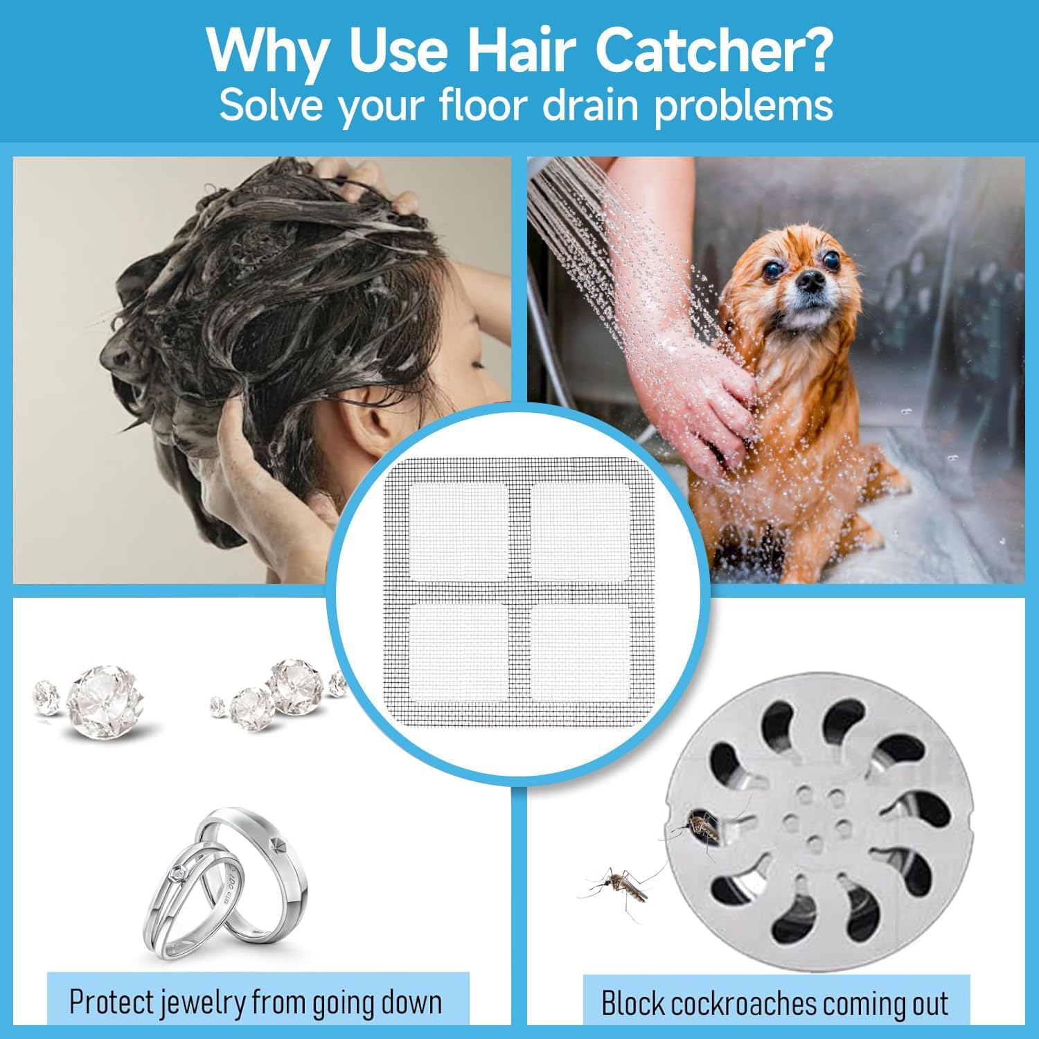 30PCS Disposable Shower Hair Catcher for Bathroom Sink and Drain