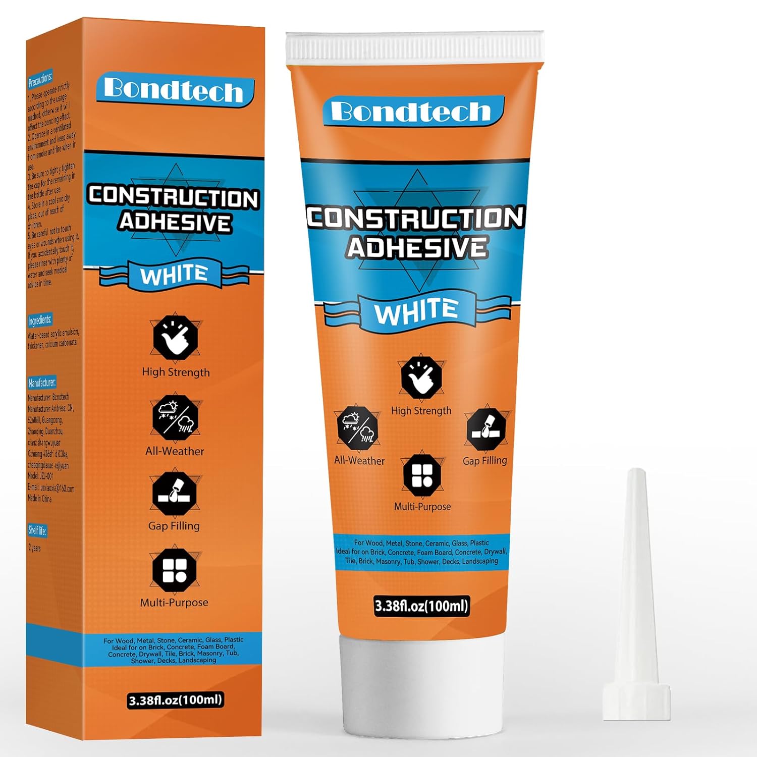 Bondtech Heavy Duty Construction Adhesive 338 Ounce Squeeze Tube