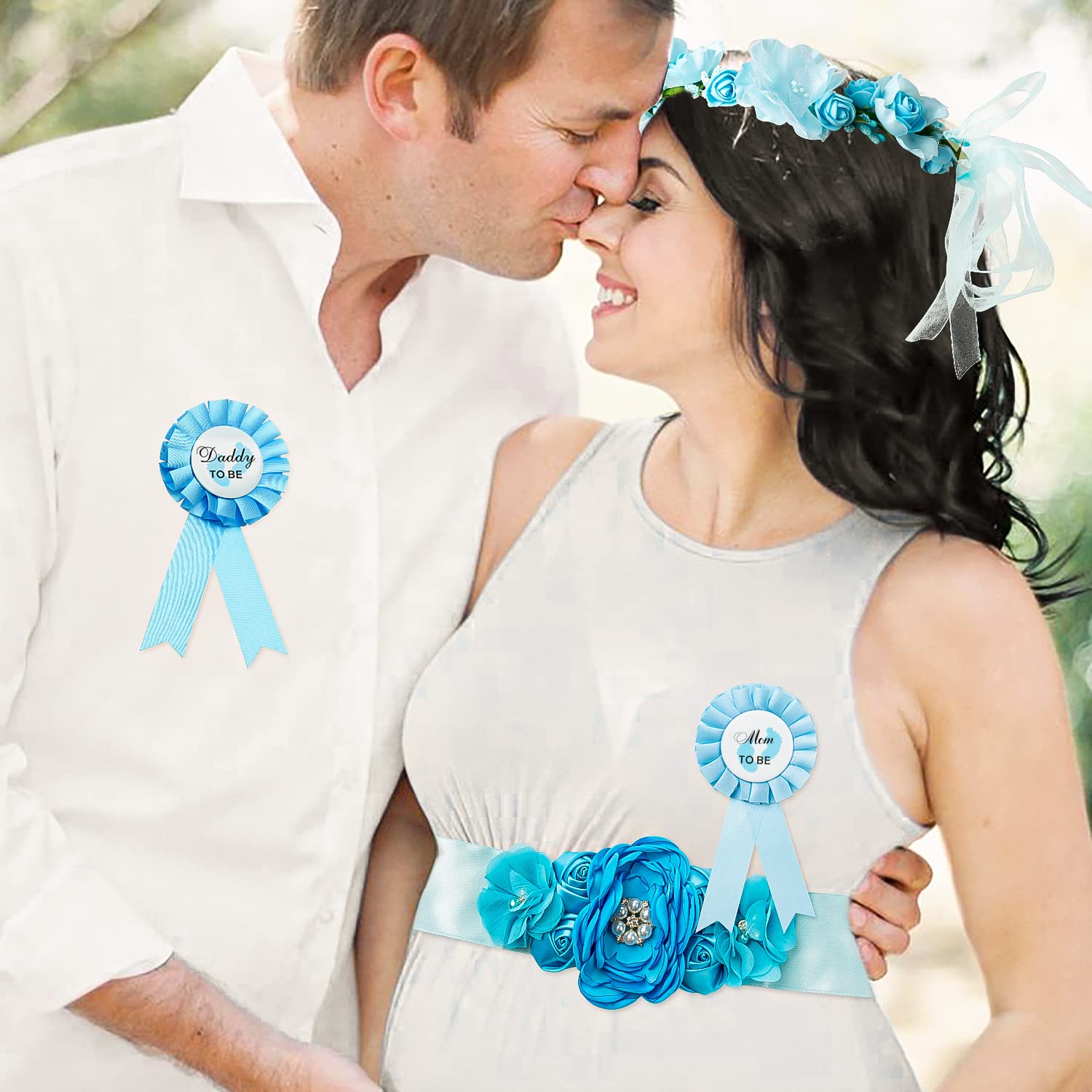 R HORSE Blue Maternity Sash Kit with Corsages and Headdress