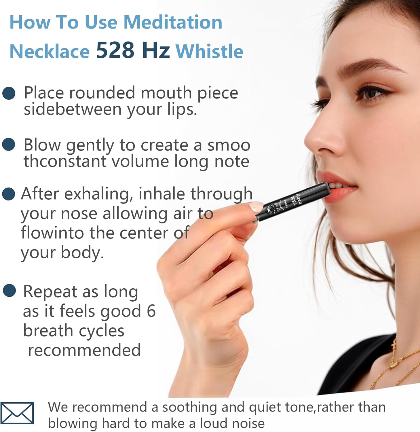 YNbaby 528Hz Meditation Whistle - Stress Relief Accessories with Obsidian Zodiac Sound Therapy