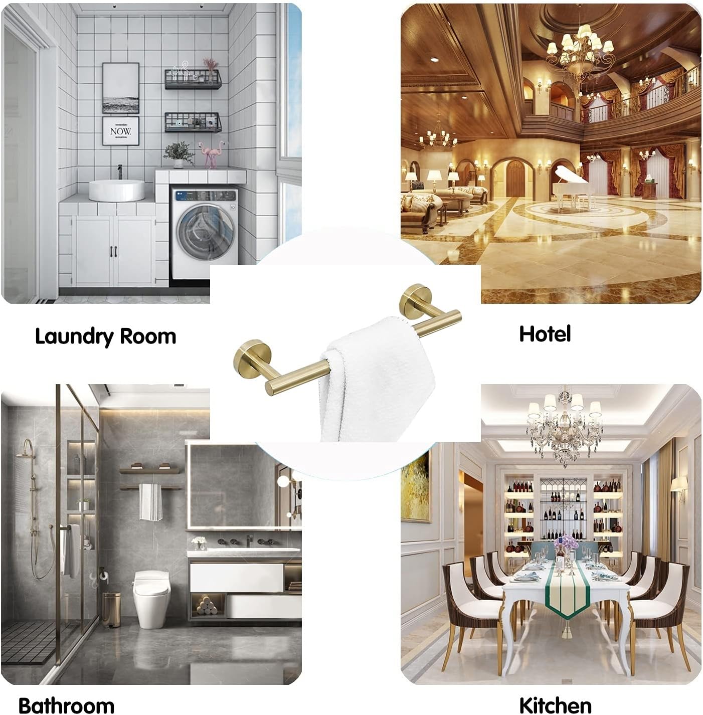 TiStm Towel Rack Brushed Gold 315Cm