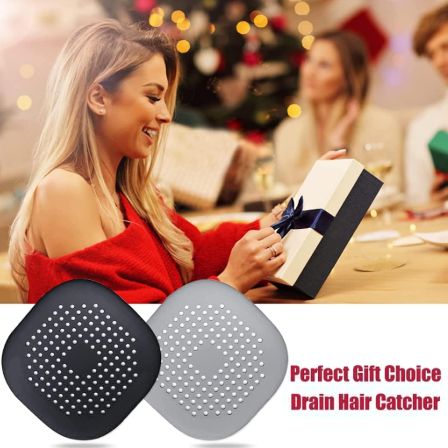 Silicone Hair Catcher Drain Cover for Shower and Bathtub