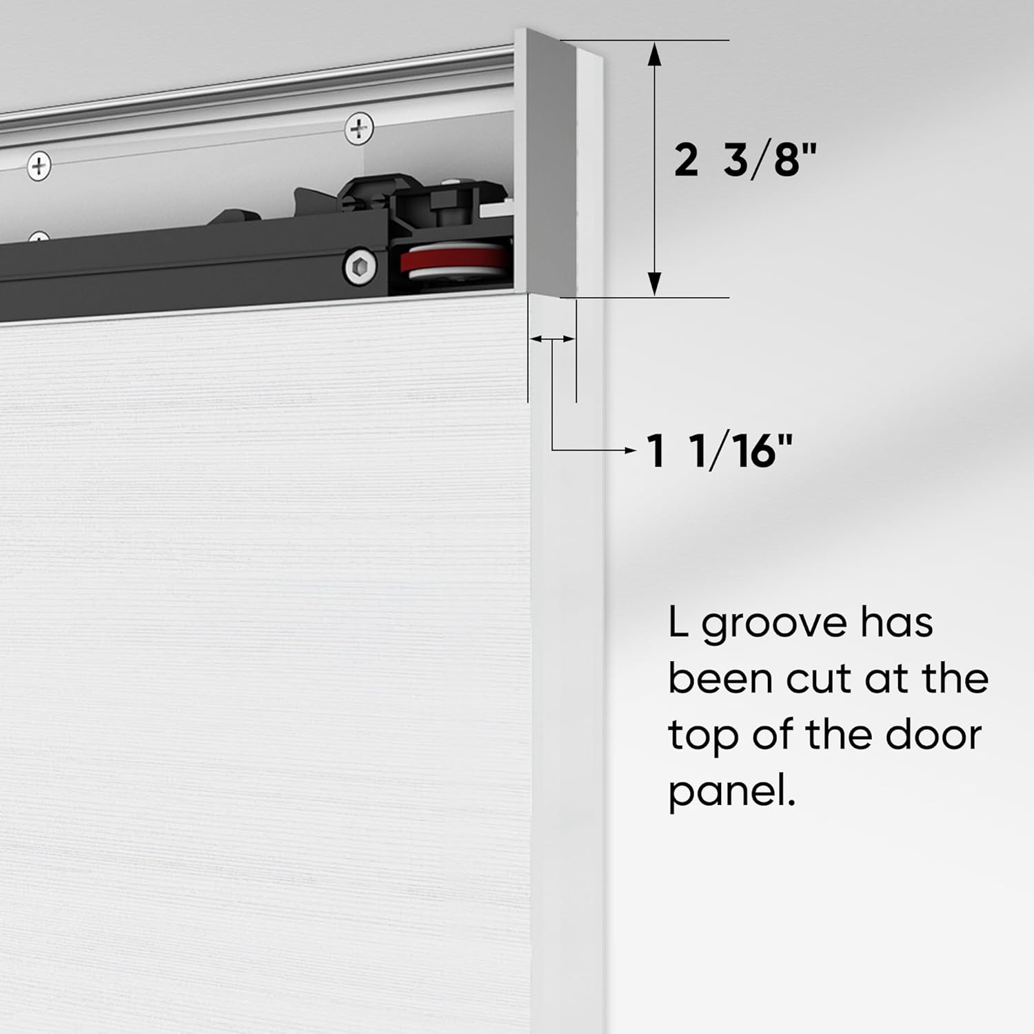 JUBEST 40x86 Concealed Barn Door with Soft Close Hardware Kit