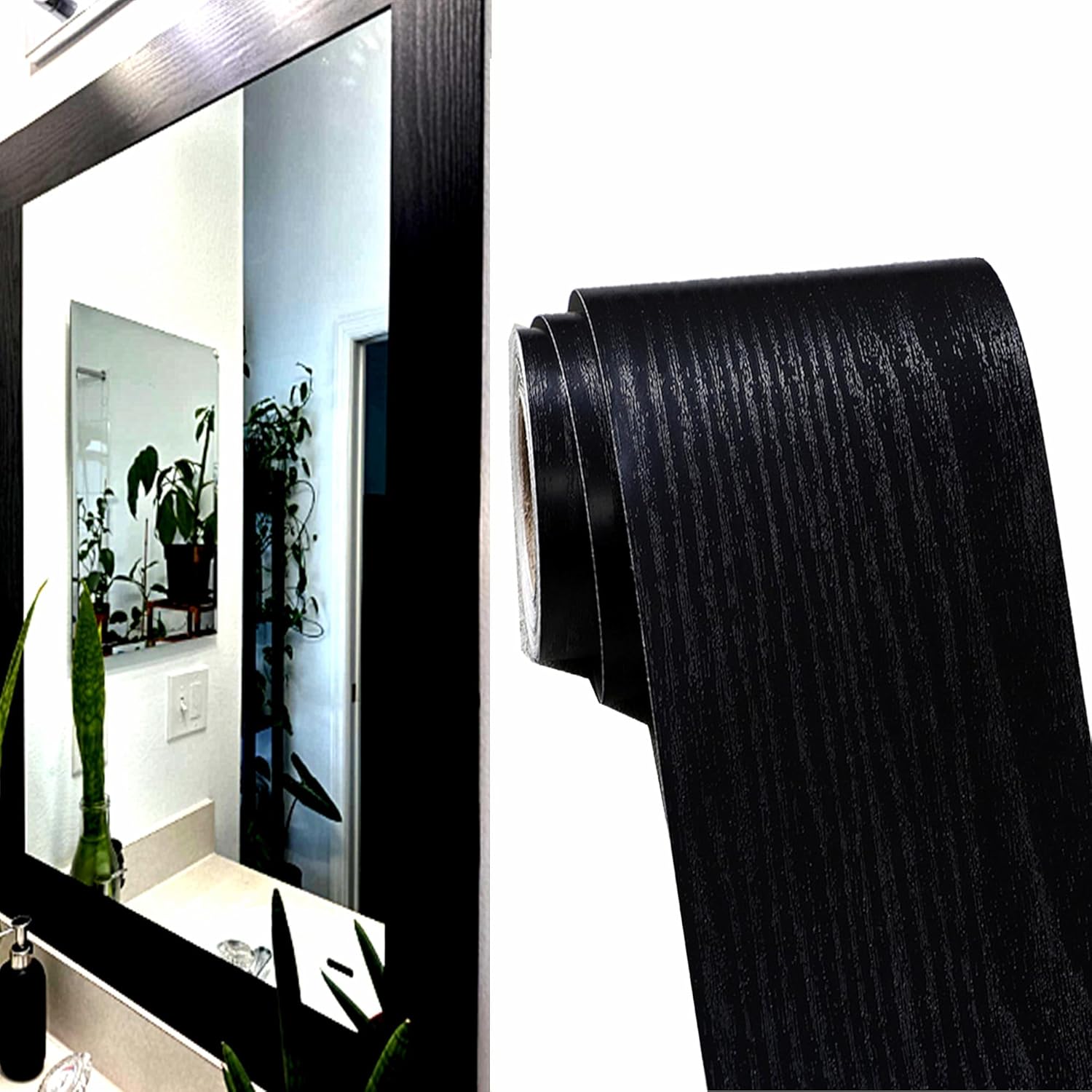 DESOMINOR 32FT Black Waterproof Wallpaper Border