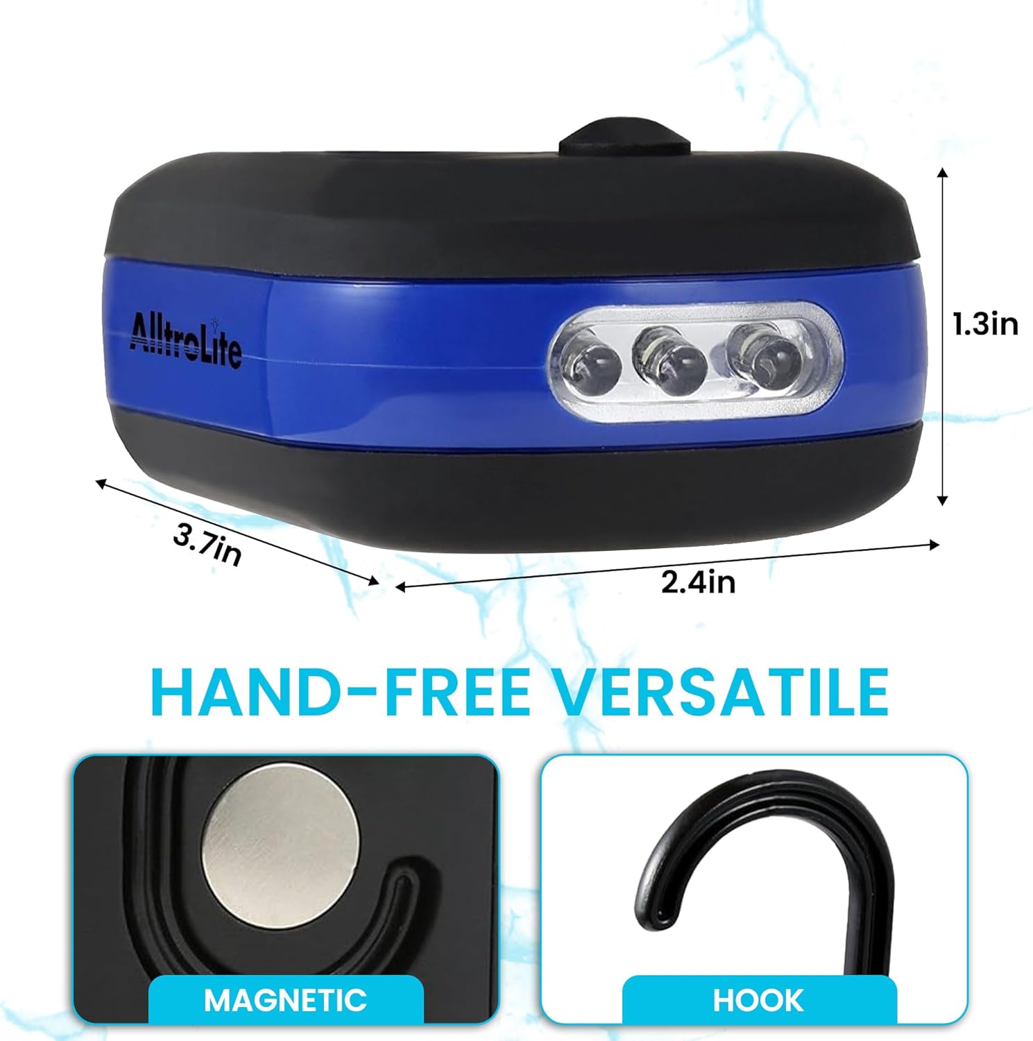 AlltroLite 3-Pack LED Work Light - Portable Magnetic with Rotatable Hook