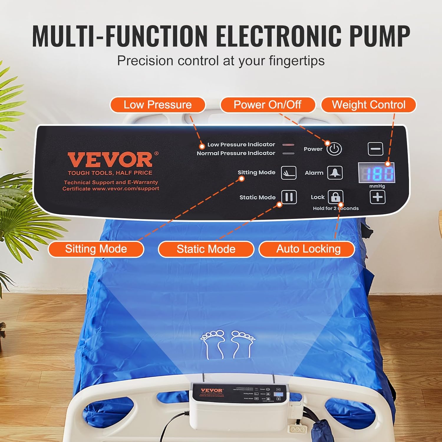 VEVOR Alternating Air Pressure Mattress with Electric Pump 1